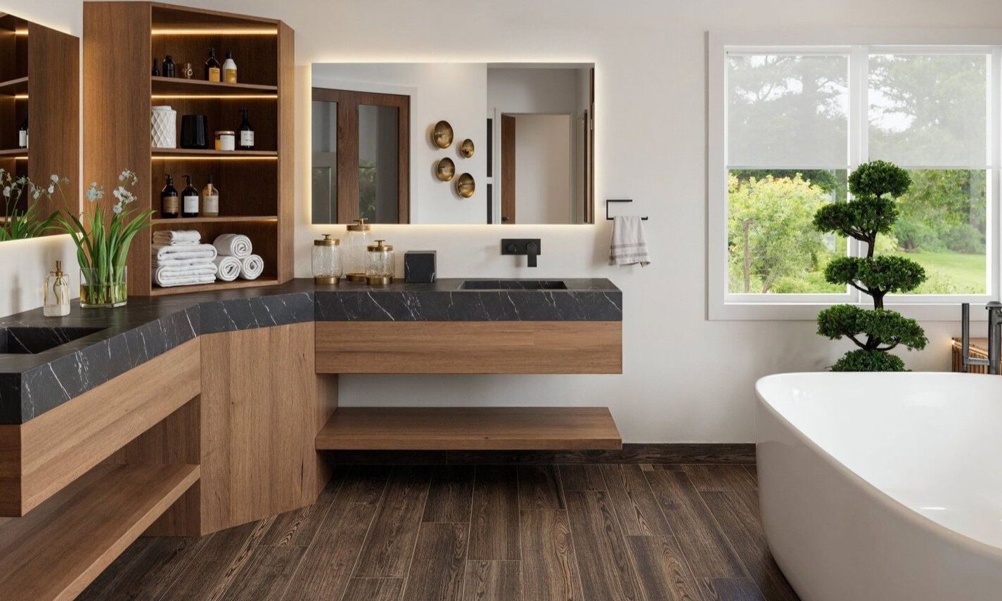 Modern Chic Bedroom & Bathroom Design by interior designers in Sterling Heights, Michigan