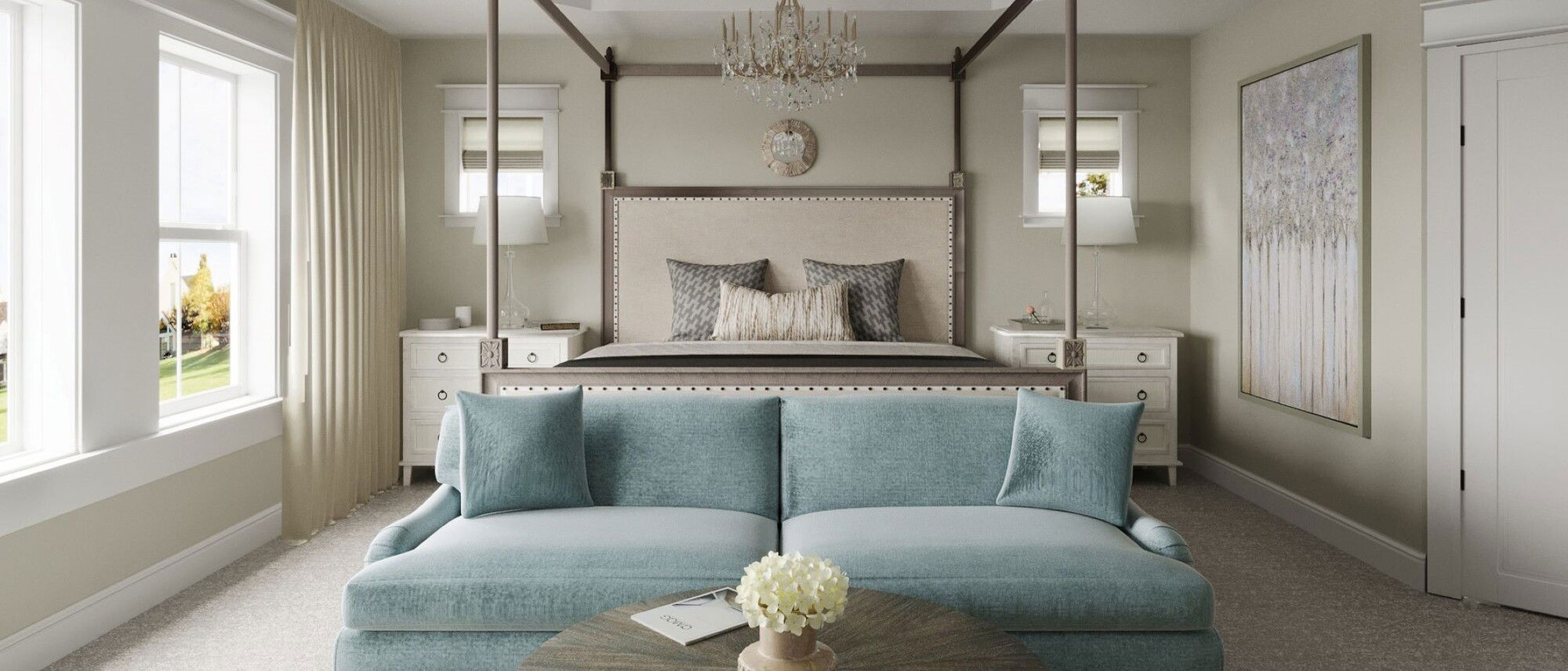 Transitional Master Bedroom: Elegant Neutrals- After Rendering