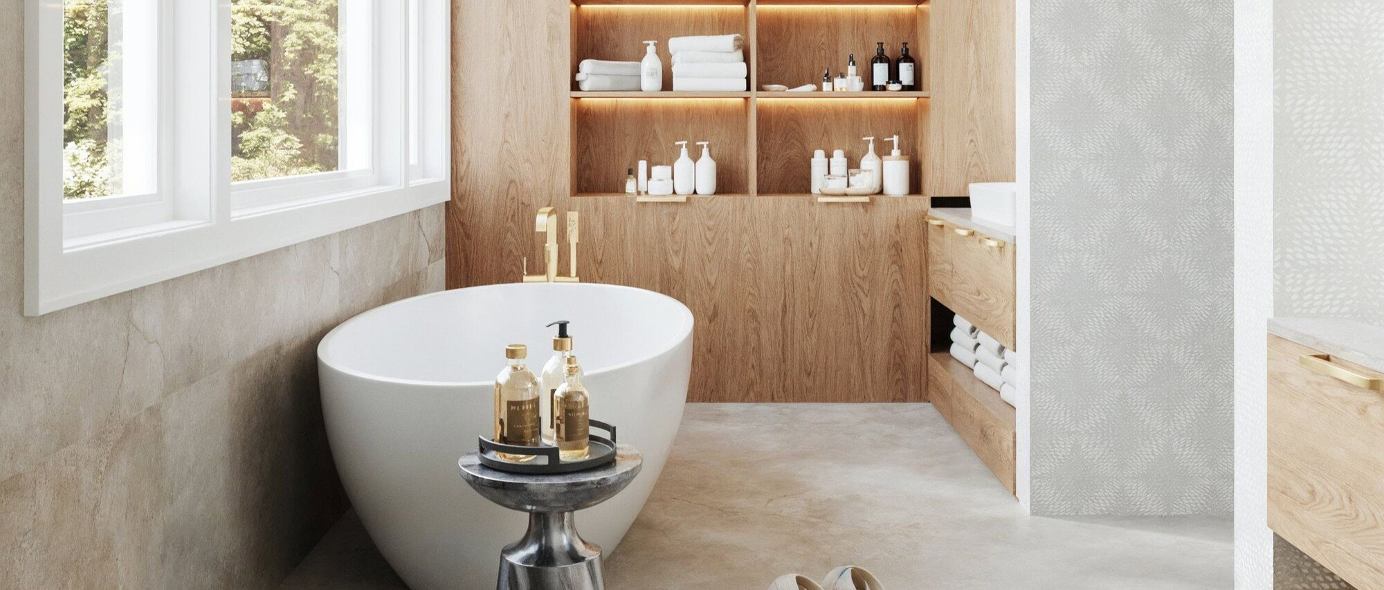 Contemporary Spa-Inspired Bathroom Renovation by affordable New Haven interior designers