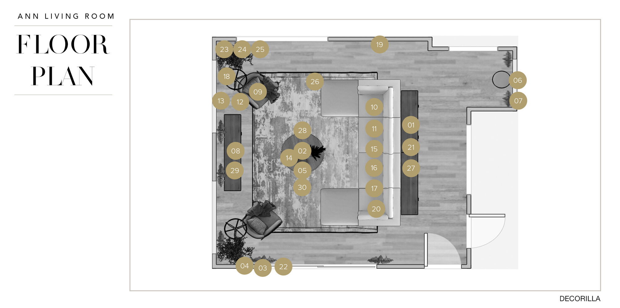 Online Designer Living Room Floorplan