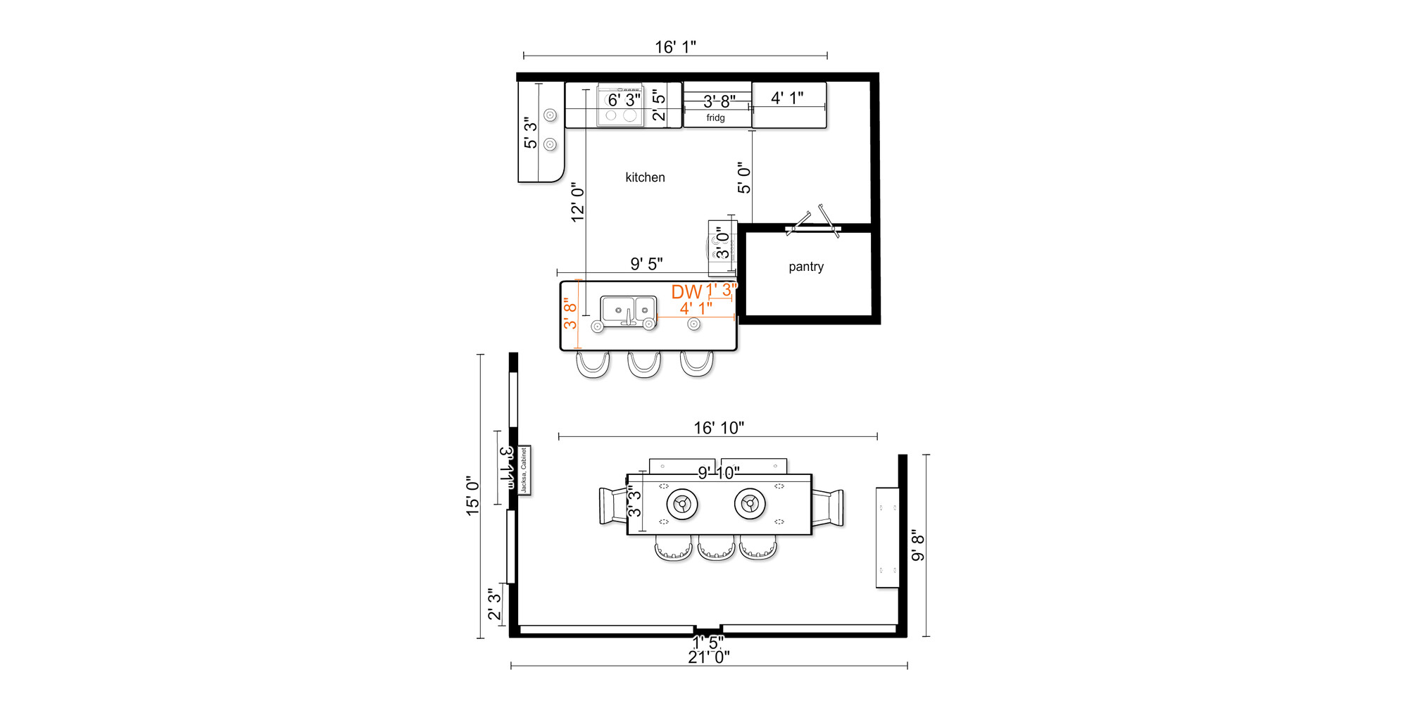 Online Designer Kitchen Floorplan