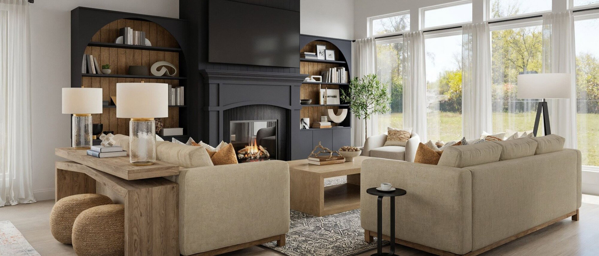 Warm Modern Home with Elegant Natural Touches by interior designers in College Station, Texas
