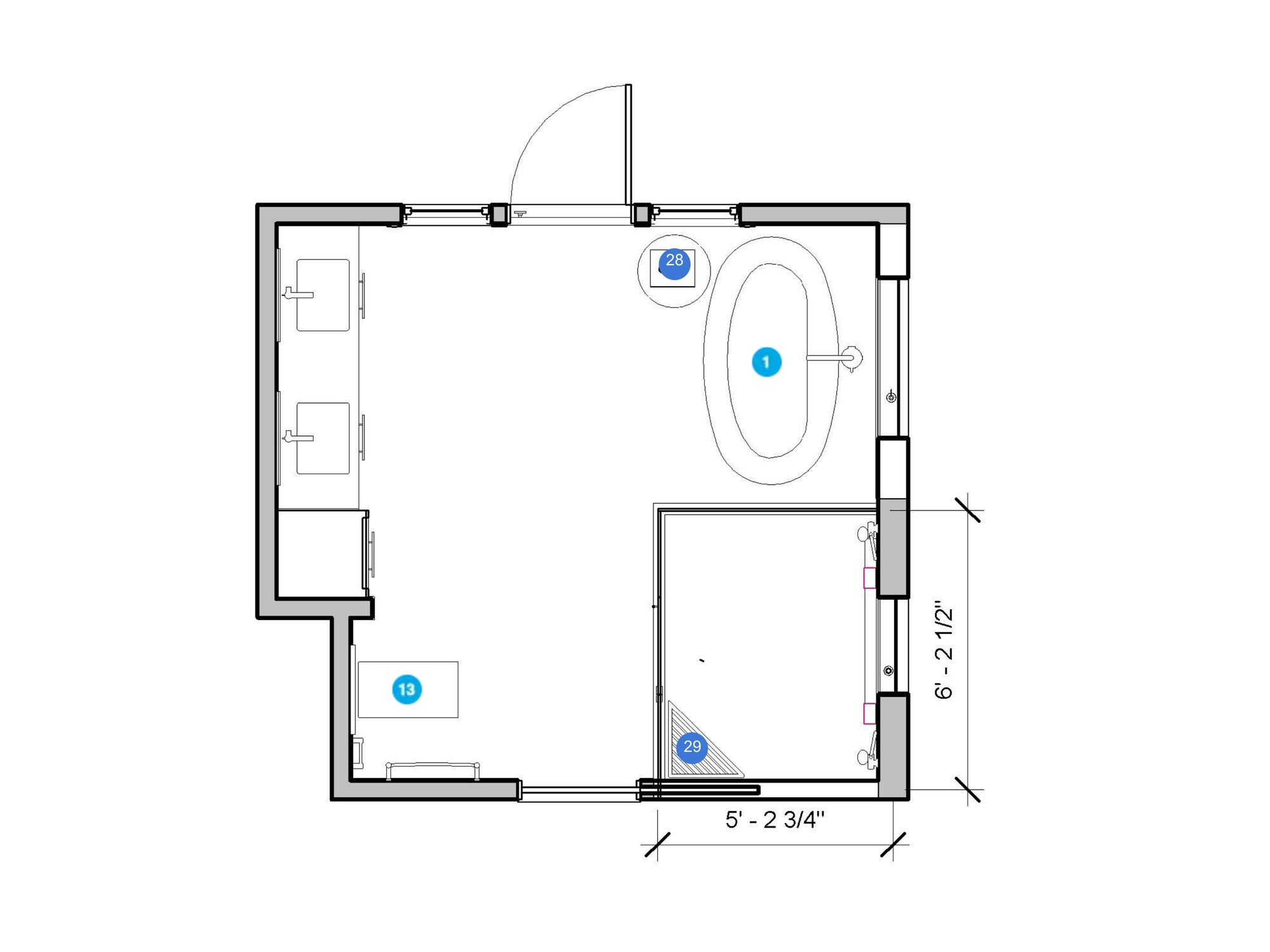 Online Designer Bathroom Floorplan