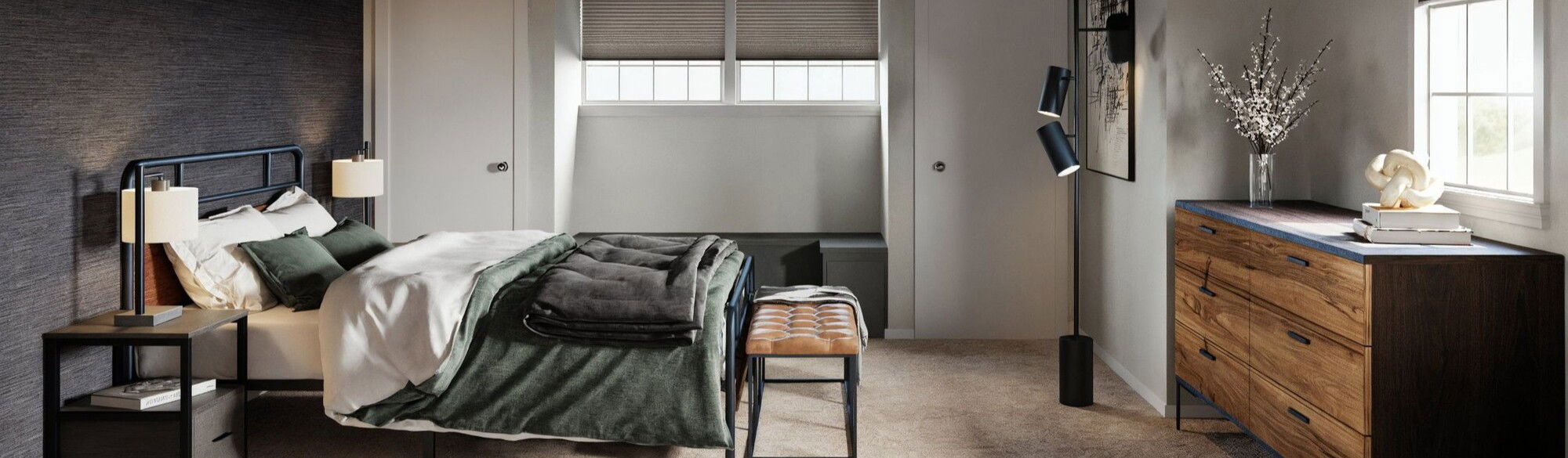 Elegant Bedroom, Living Room & Office Design