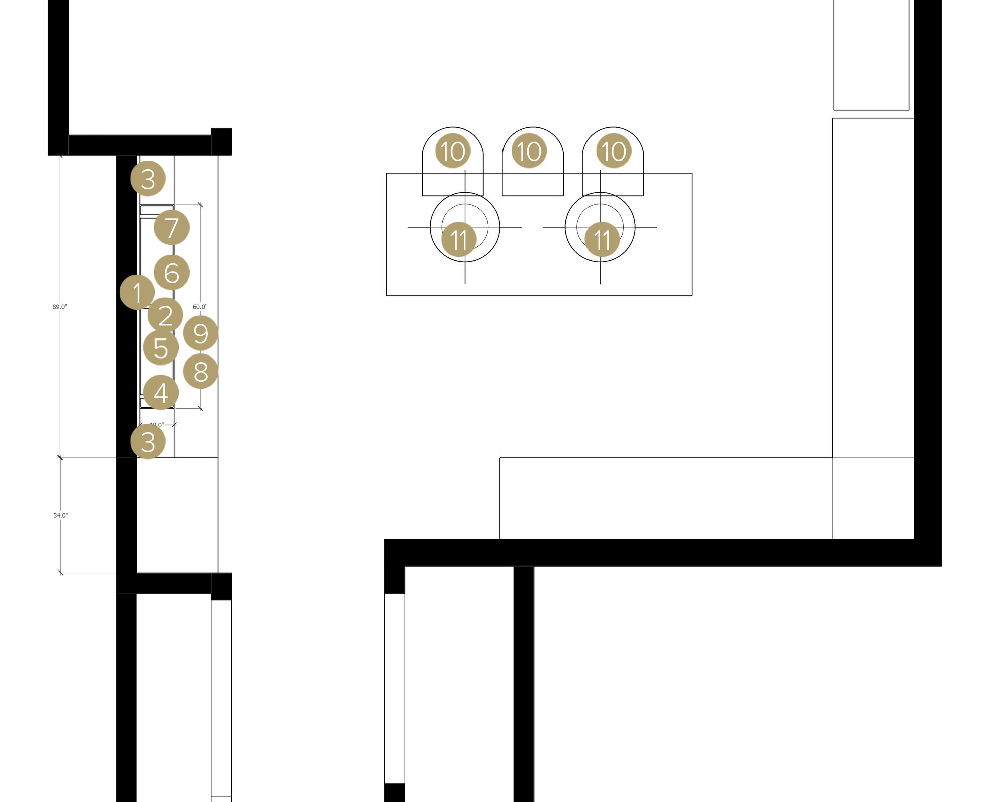 Online Designer Kitchen Floorplan