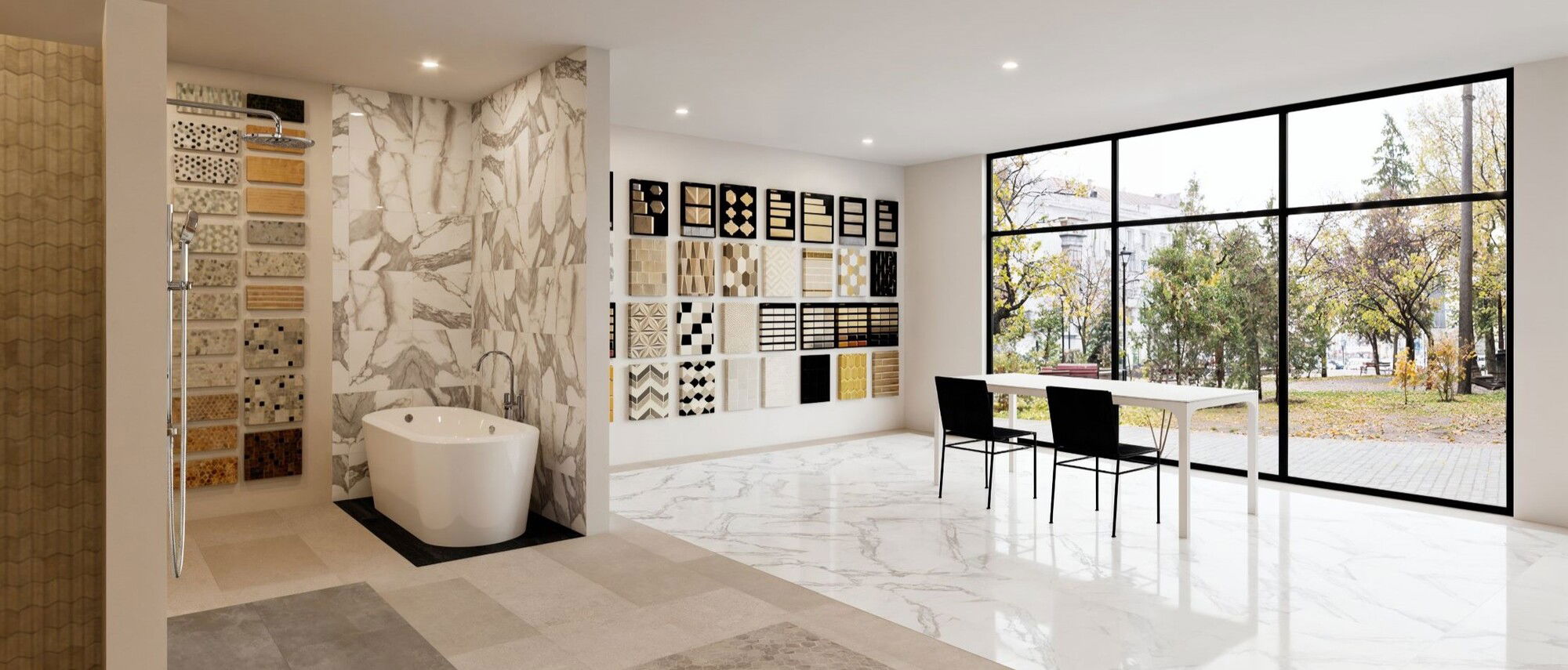 Lux Modern Business Showroom Interior Design by interior designers in Houston, Texas