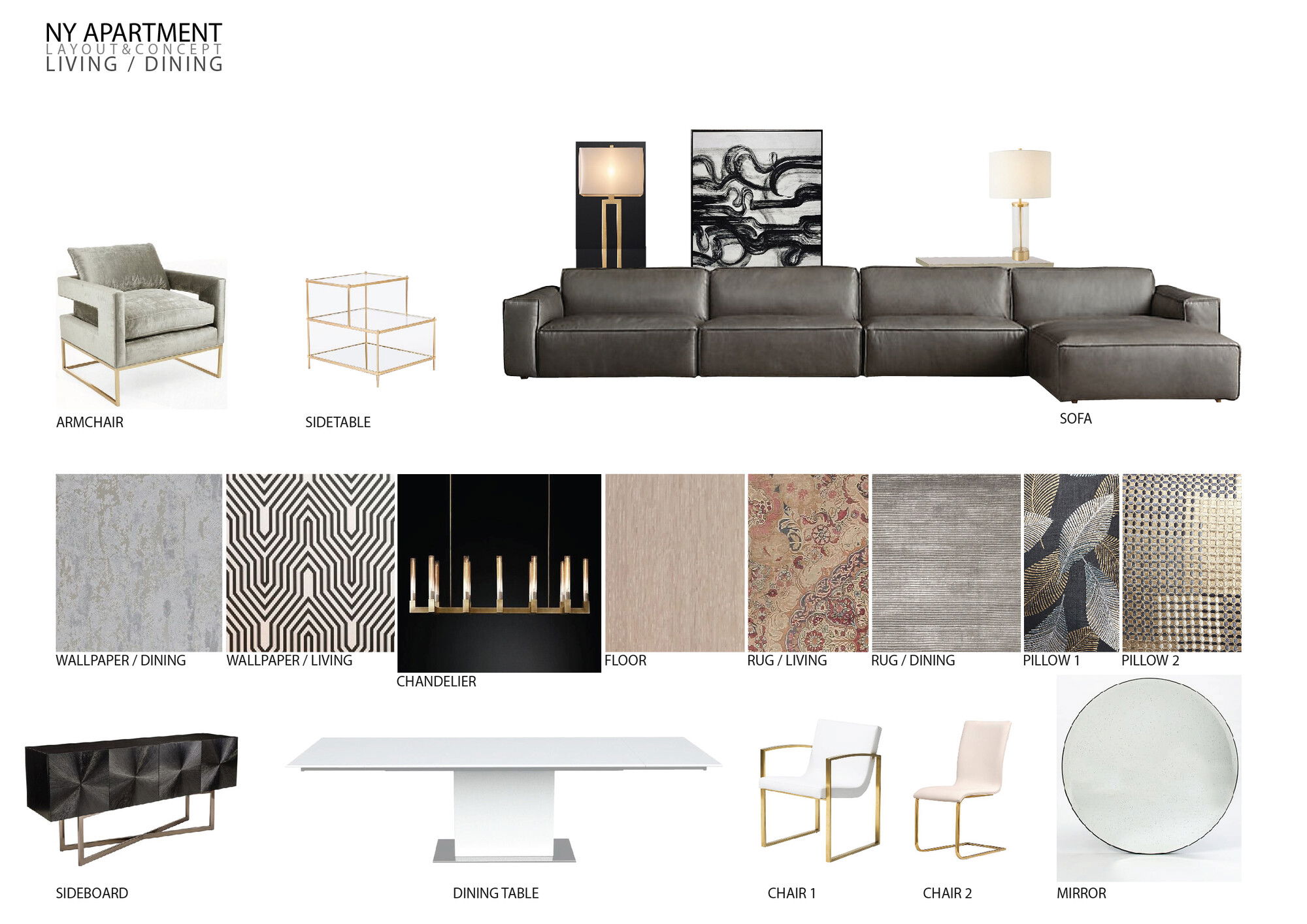 Ideas de diseño interior para sala de estar de diseñador en línea