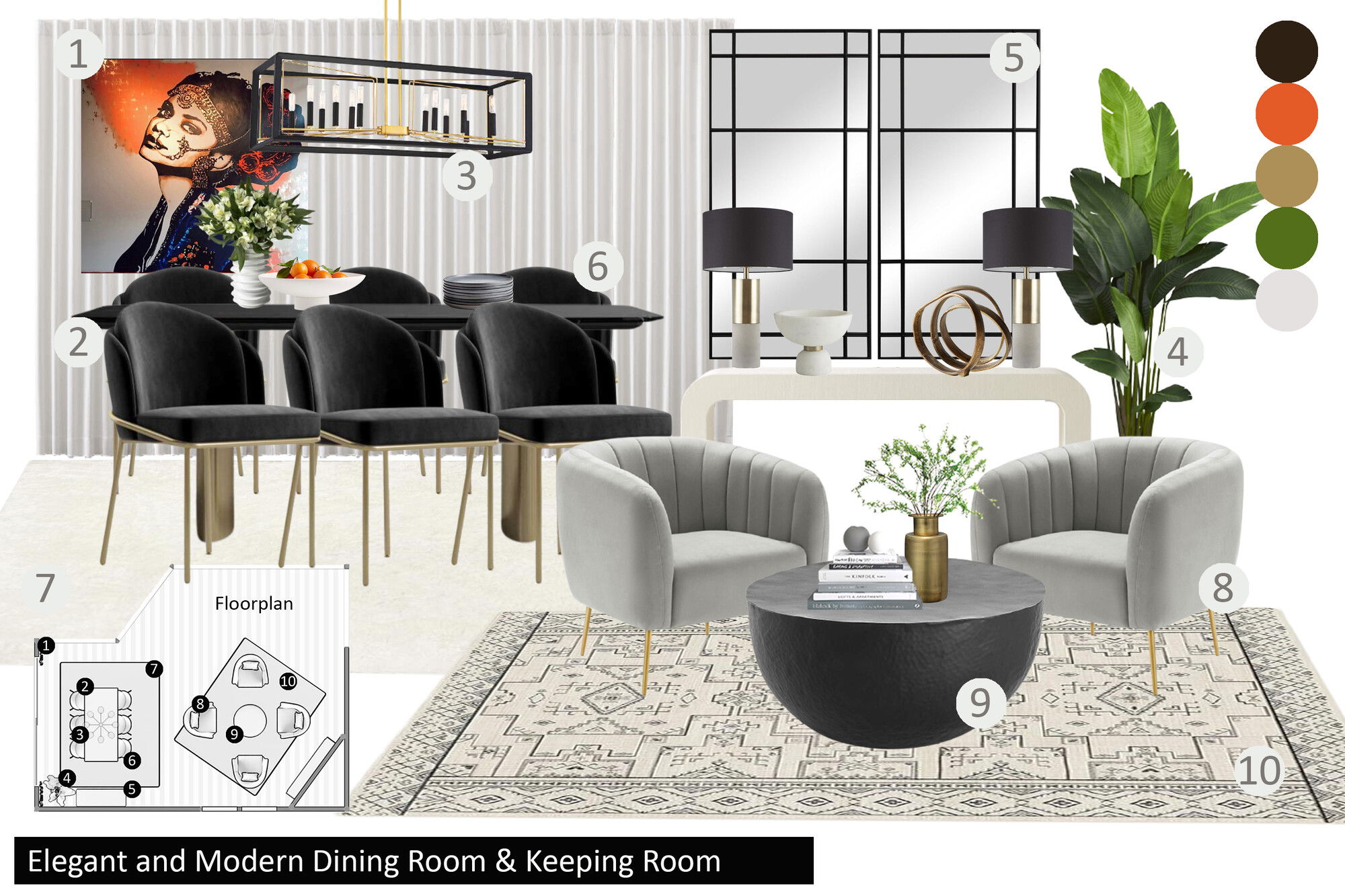 Ideas de Diseño de Interiores para el Comedor por Diseñadores en Línea