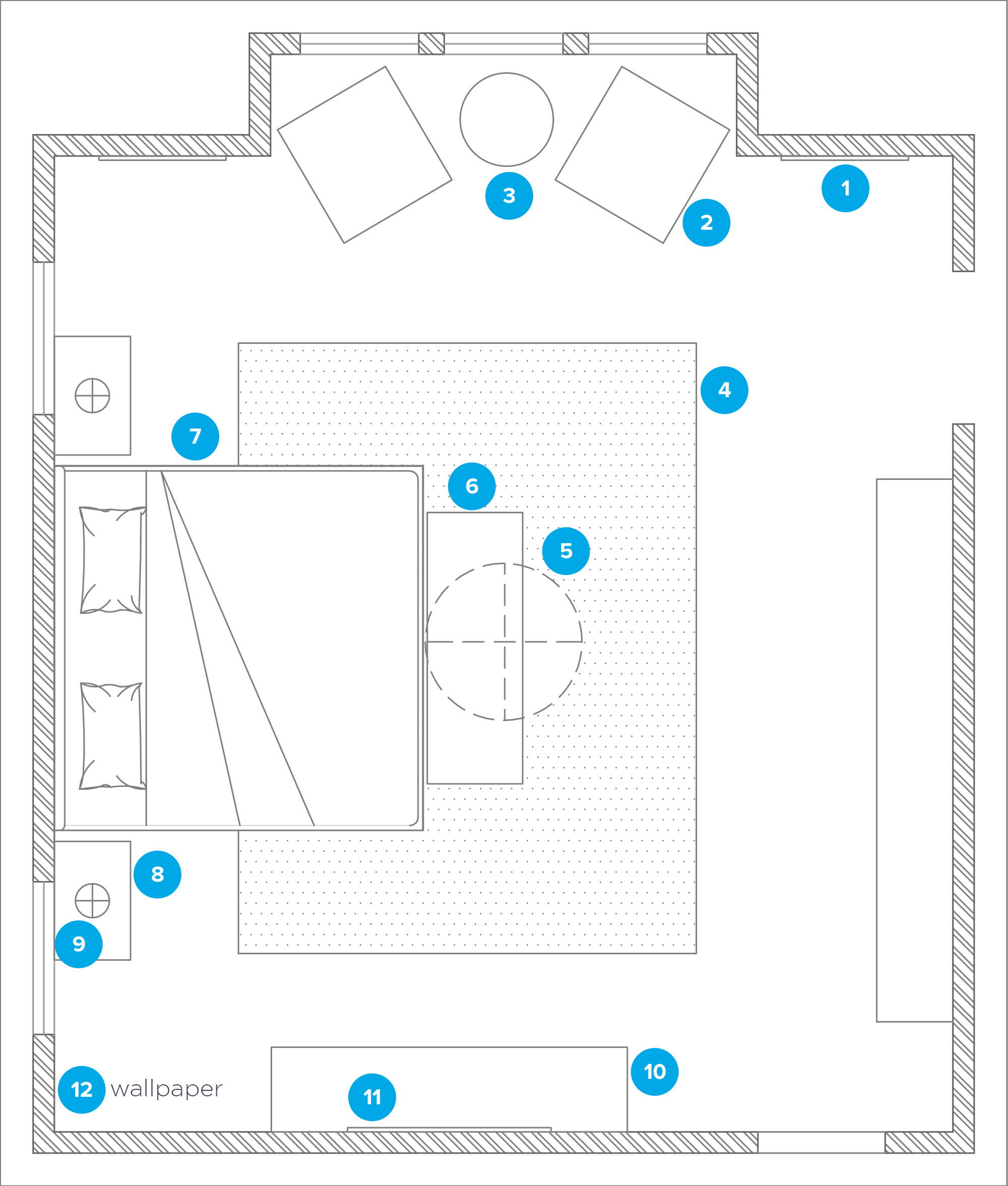 Online Designer Bedroom Floorplan