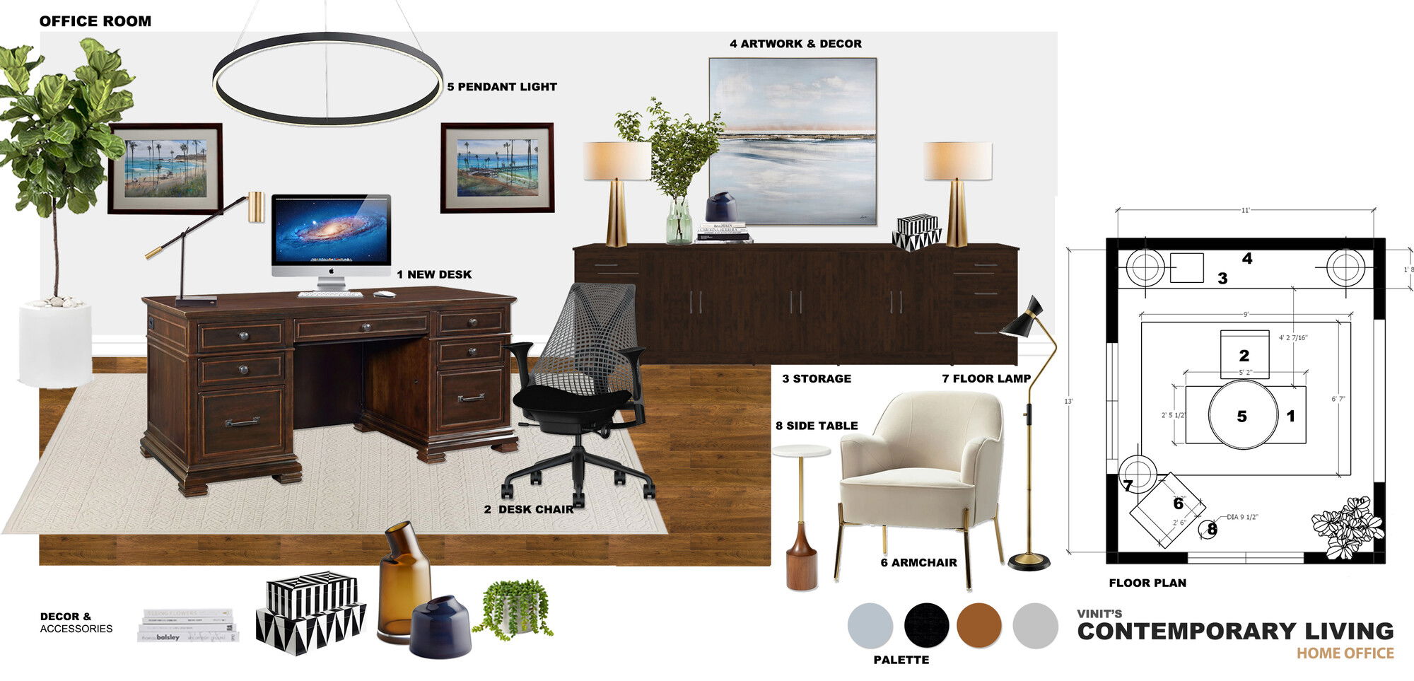 Ideas de diseño interior para hogar/oficina pequeña en línea