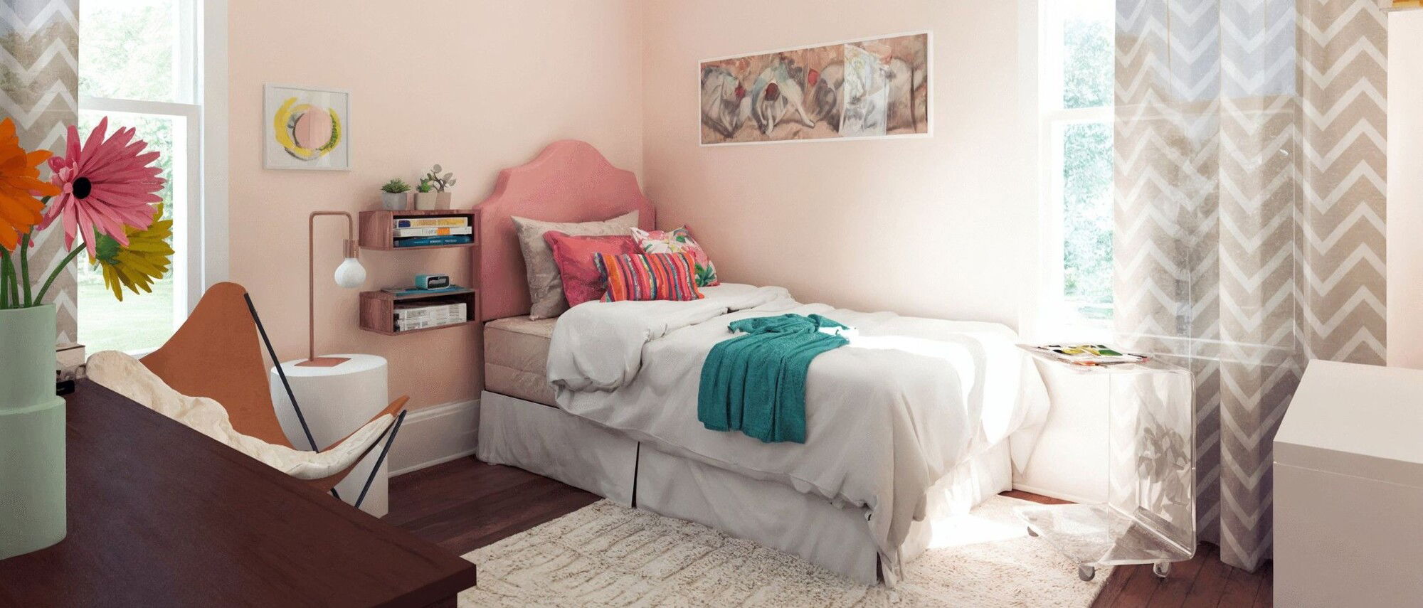Ayuda de Diseño de Habitación para Adolescentes - Renderizado Después