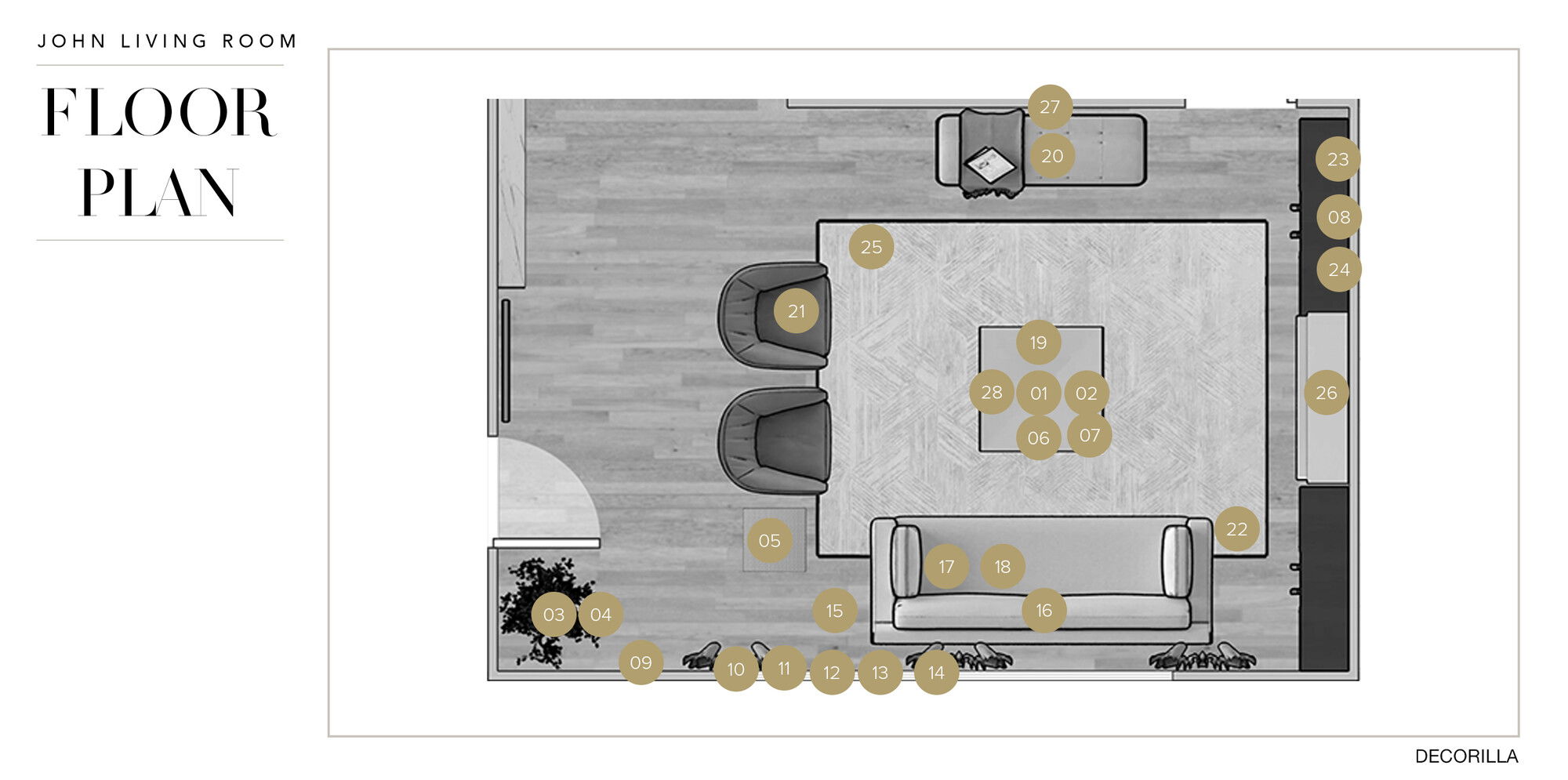 Online Designer Living Room Floorplan