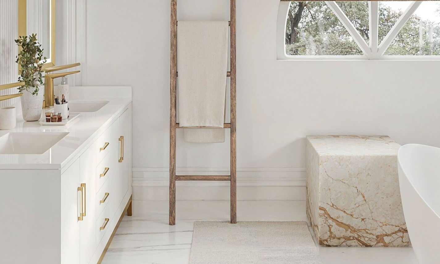 Elegant Ensuite Bathroom Remodel by interior designers in New York, New York