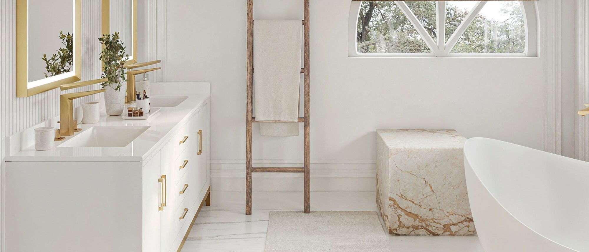 Elegant Ensuite Bathroom Remodel by interior designers in New York, New York