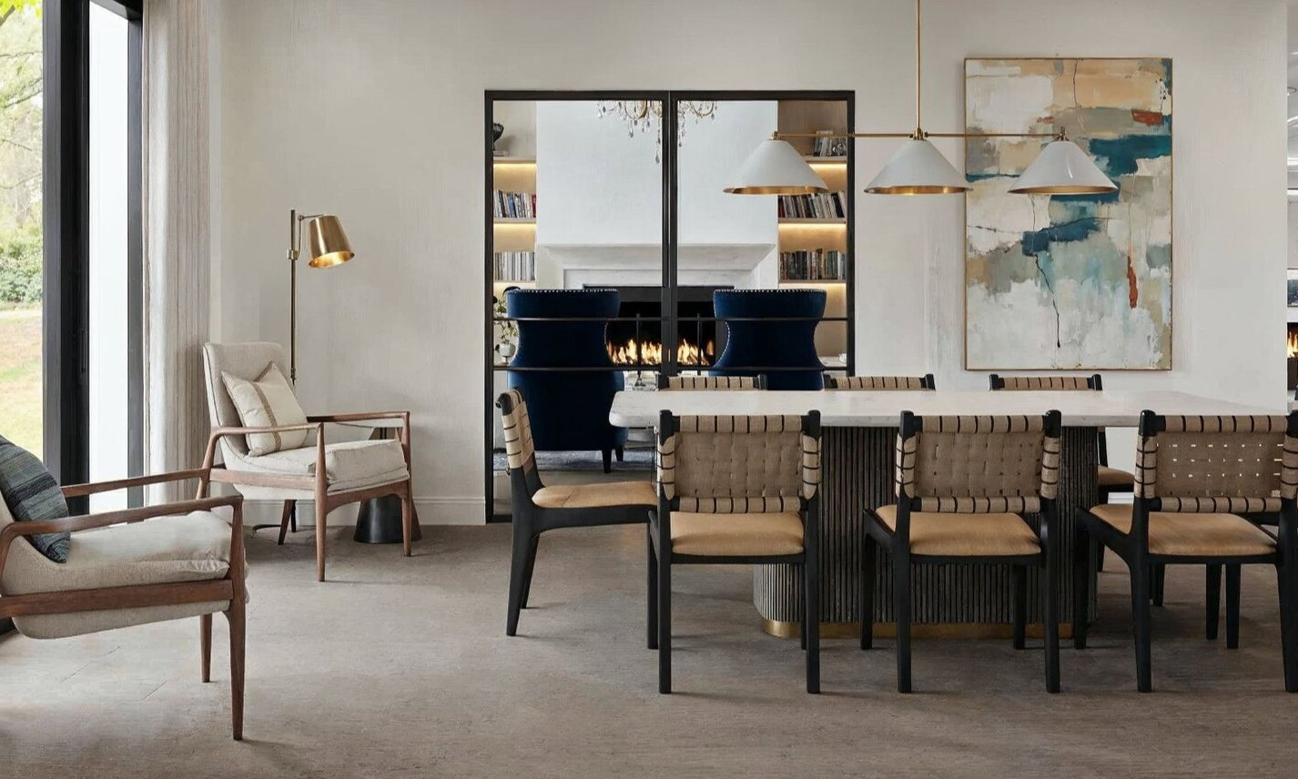Contemporary Breakfast Room with Lounge by affordable Hartford interior designers