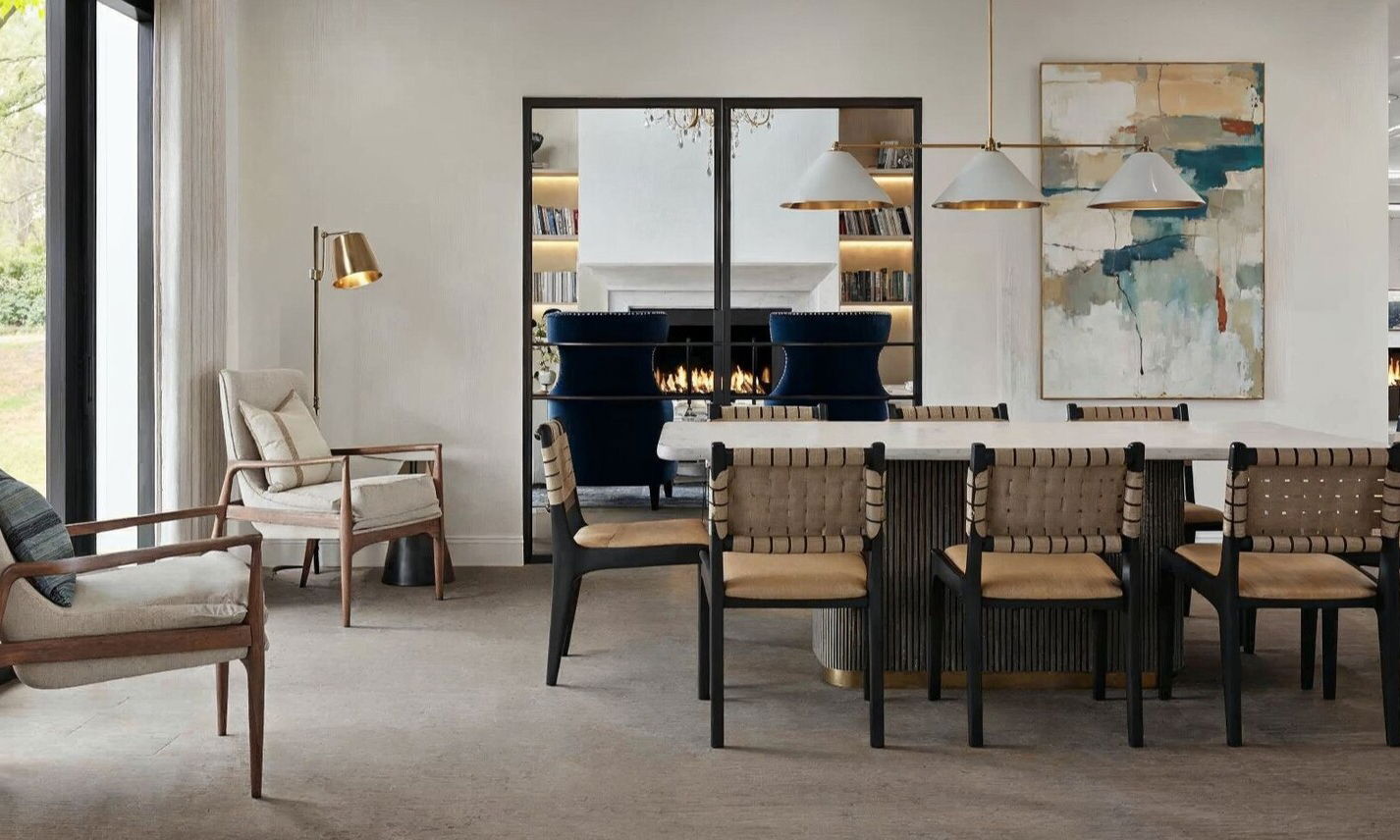 Contemporary Breakfast Room with Lounge by interior designers in Hamptons, New York