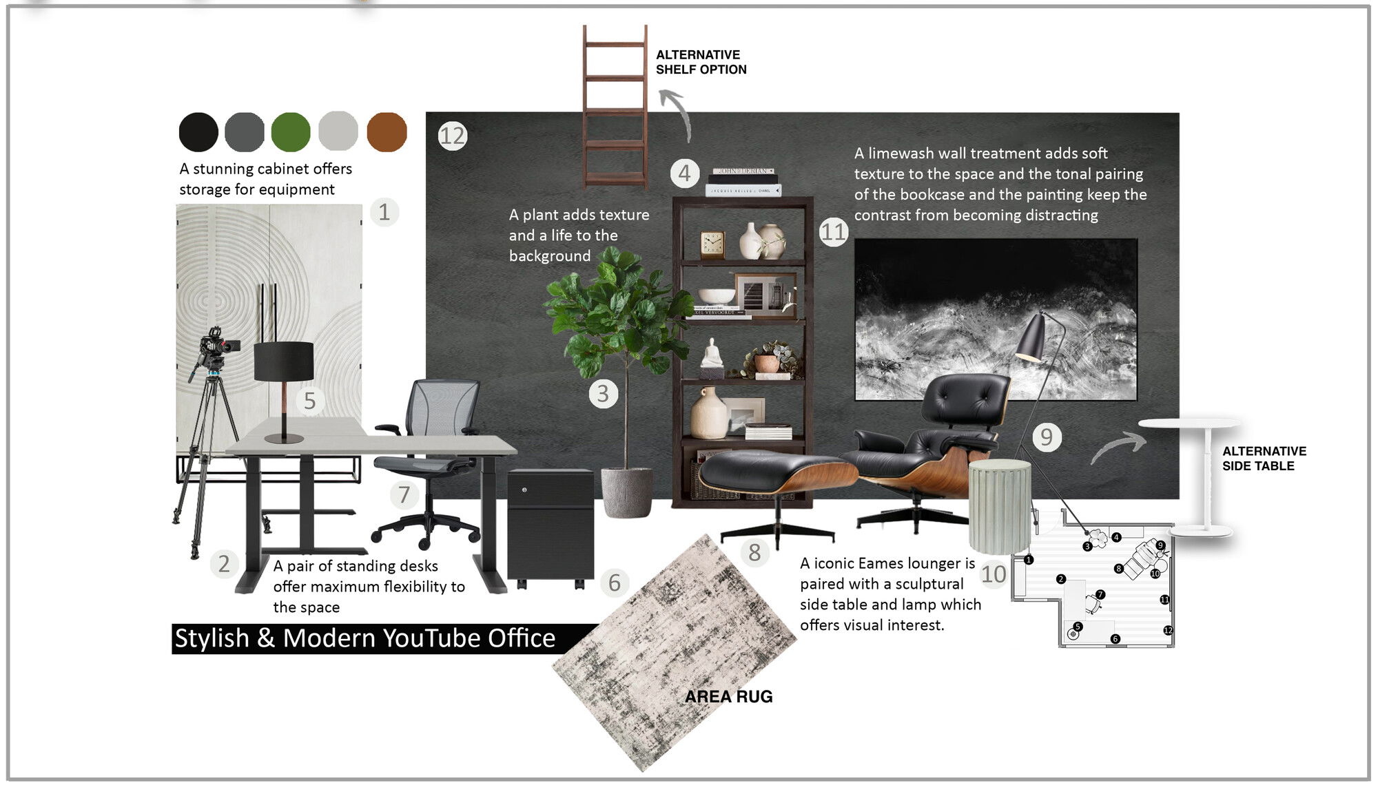 Ideas de diseño interior para hogar/oficina pequeña en línea