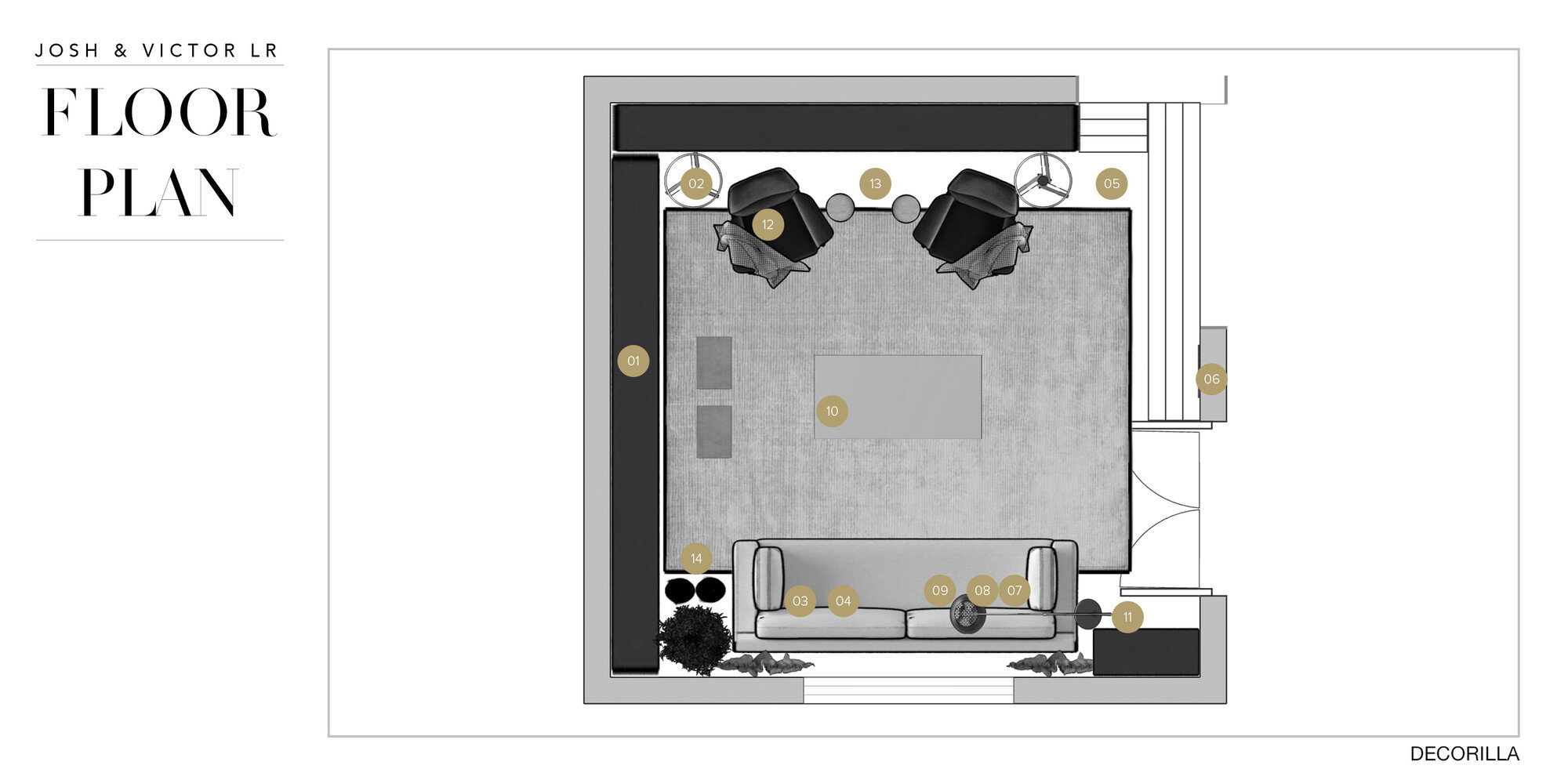 Online Designer Living Room Floorplan
