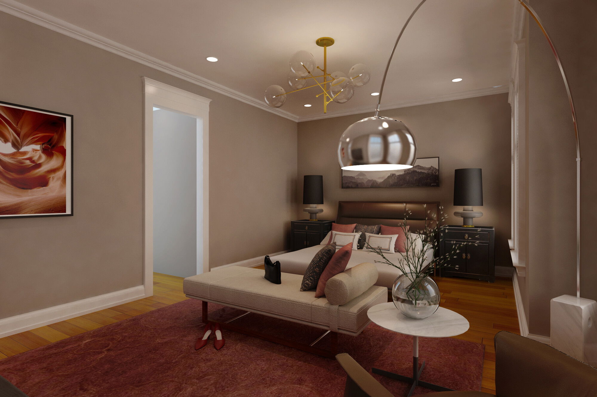 Modelo 3D de dormitorio de diseñador en línea 4