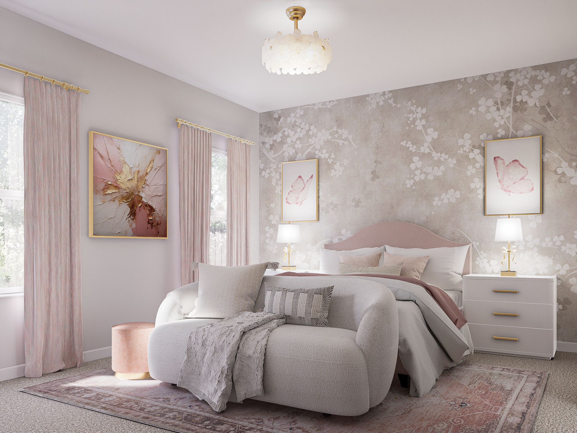 Online Designer Bedroom 3D Model 2