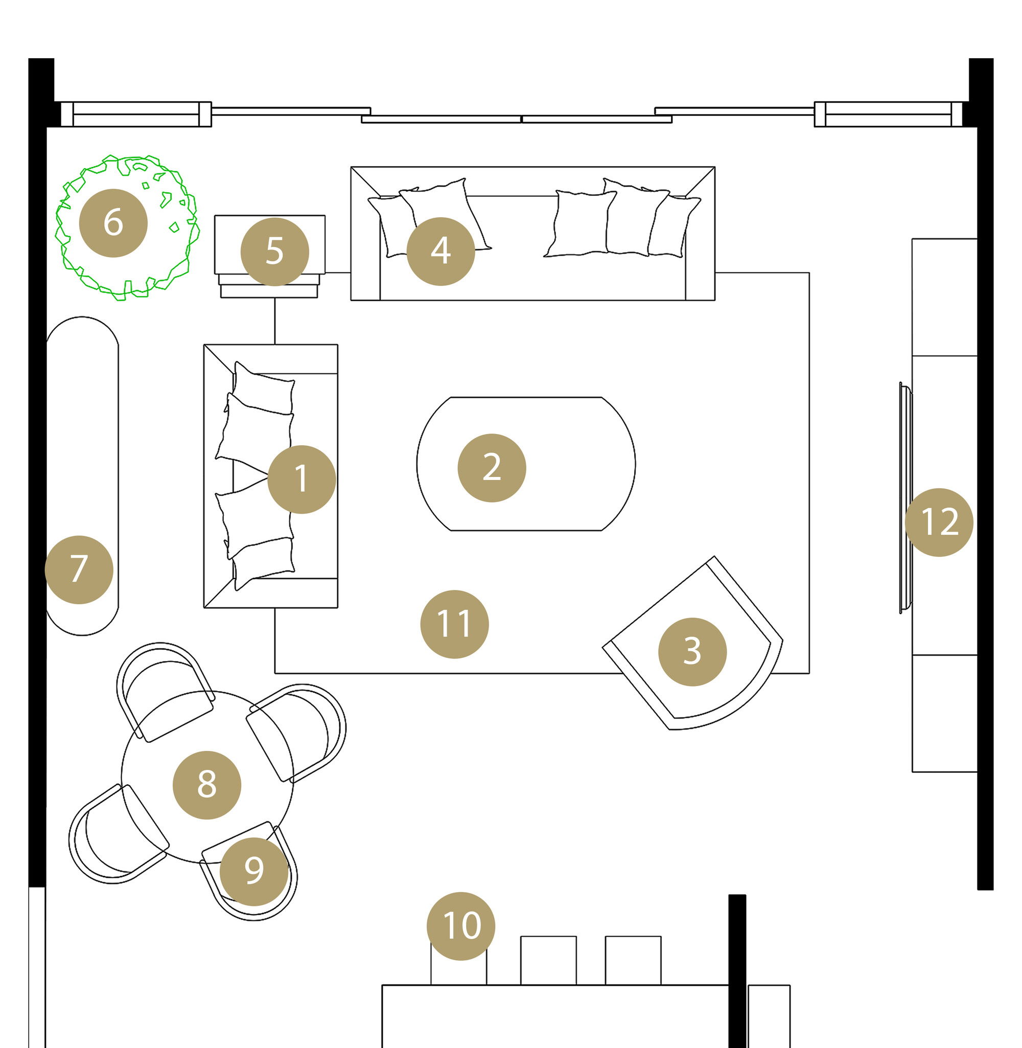 Online Designer Living Room Floorplan