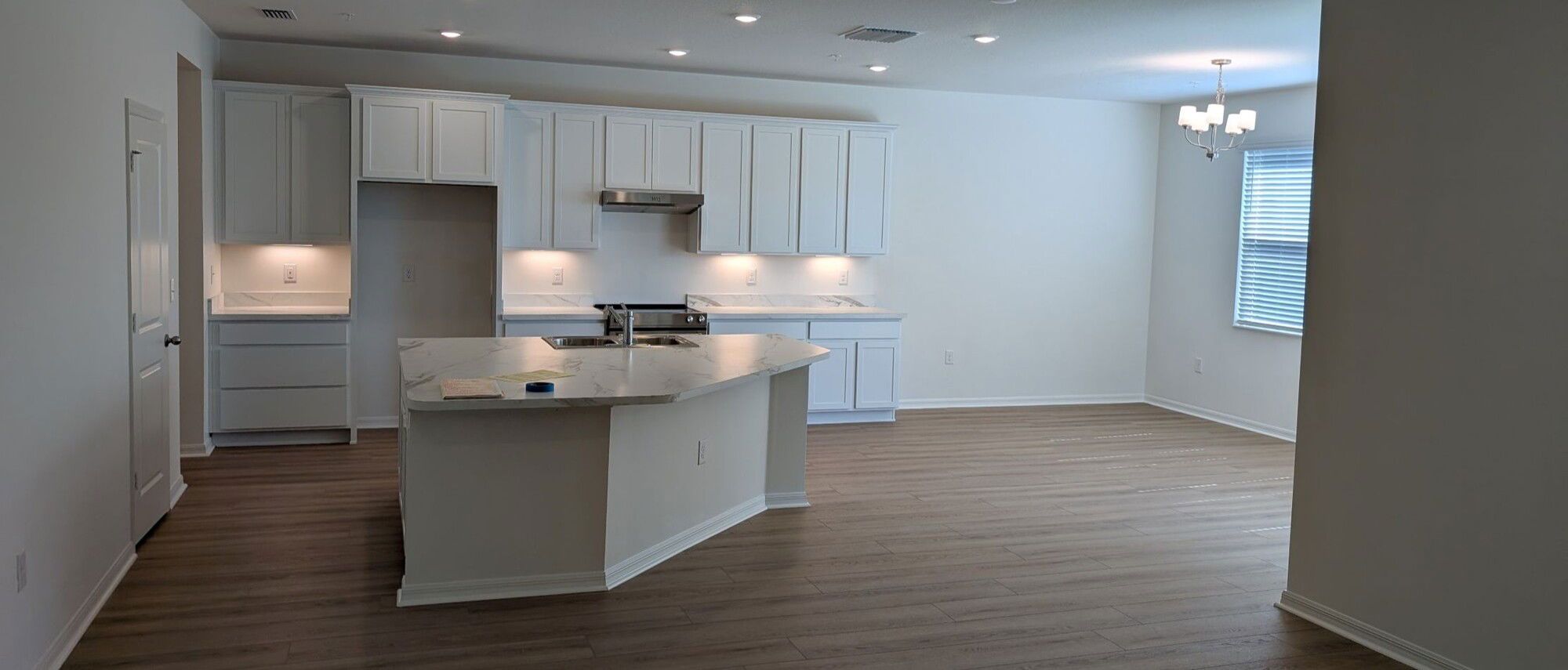 Modern Minimalist Kitchen with Marble Accents- Before Photo