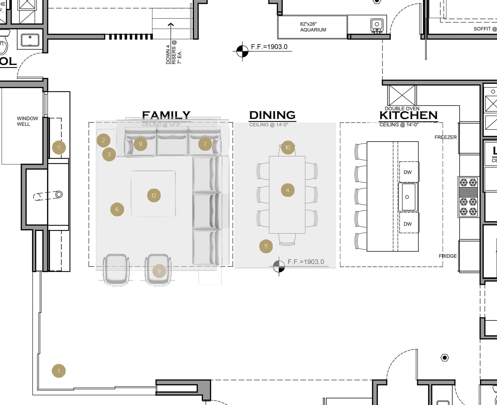 Online Designer Combined Living/Dining Floorplan