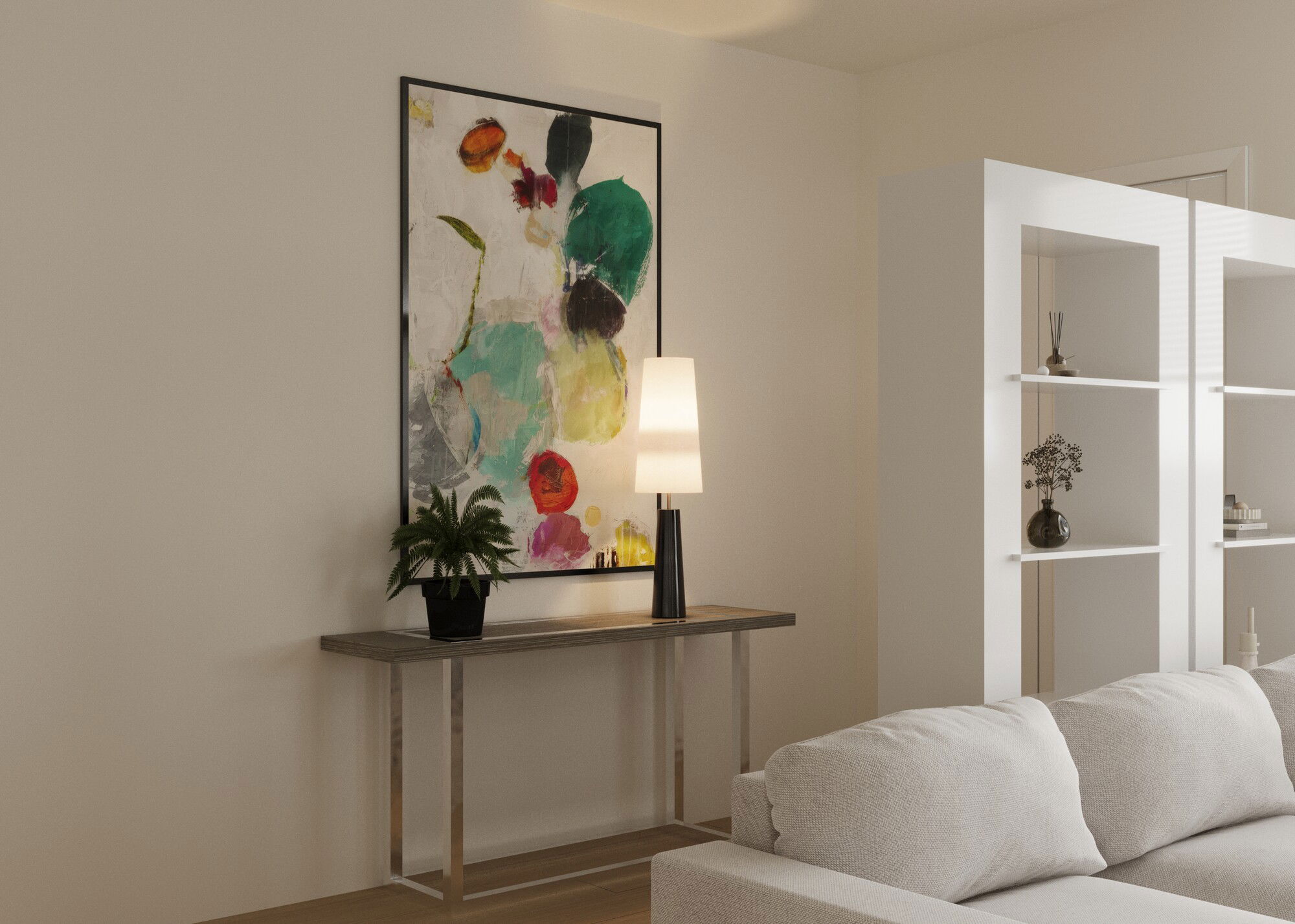 Online Designer Combined Living/Dining 3D Model 2