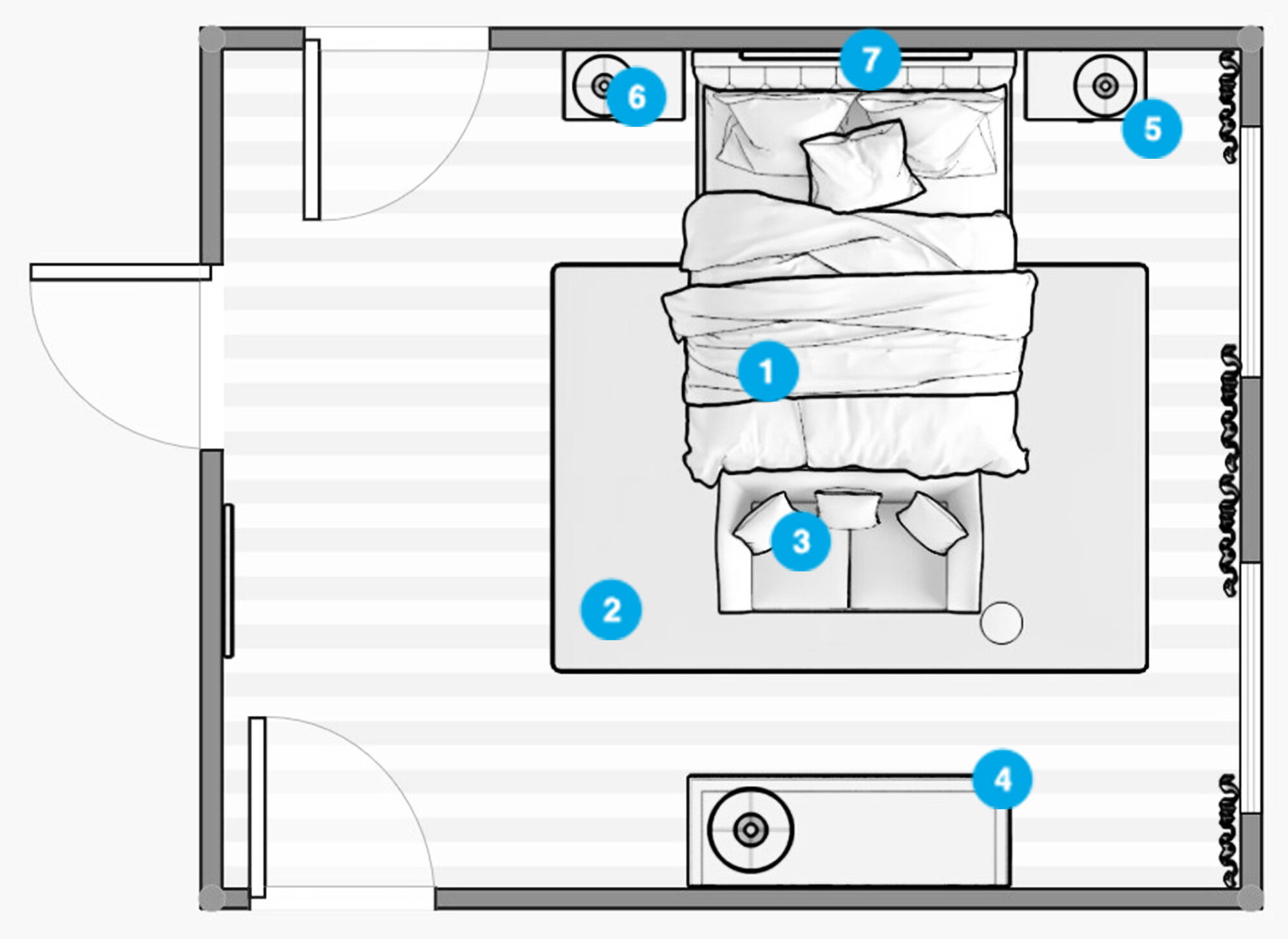 Online Designer Bedroom Floorplan