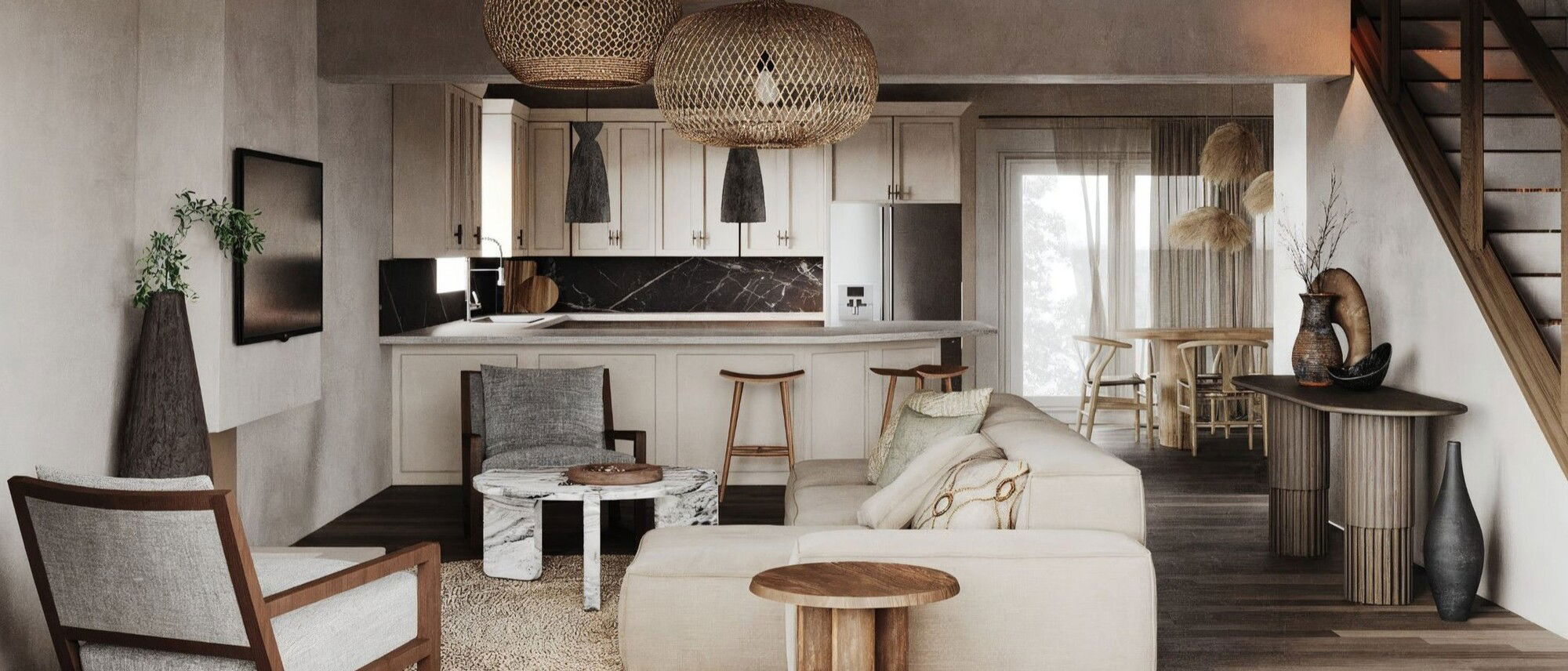 Diseño interior Wabi Sabi por los mejores diseñadores de interiores de Chattanooga