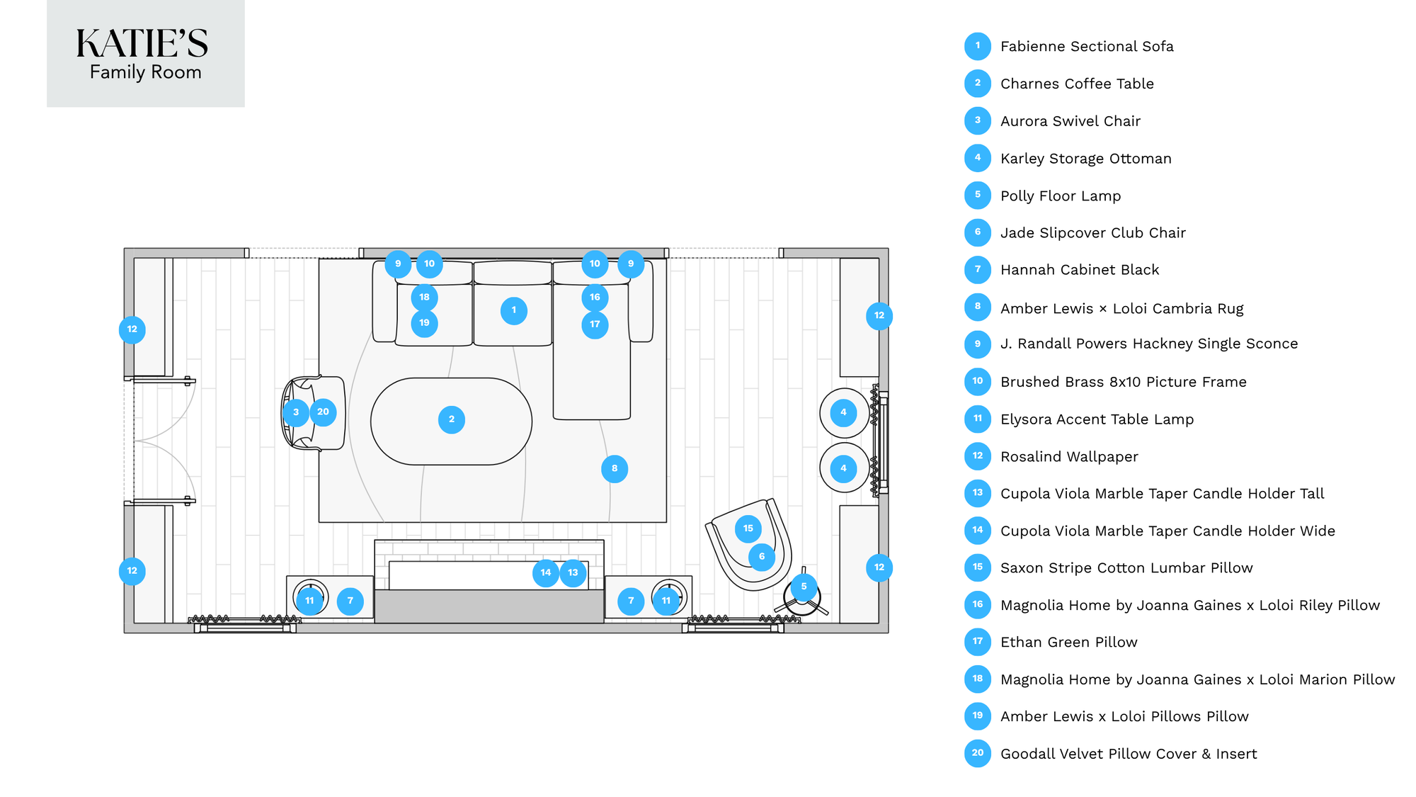 Online Designer Living Room Floorplan