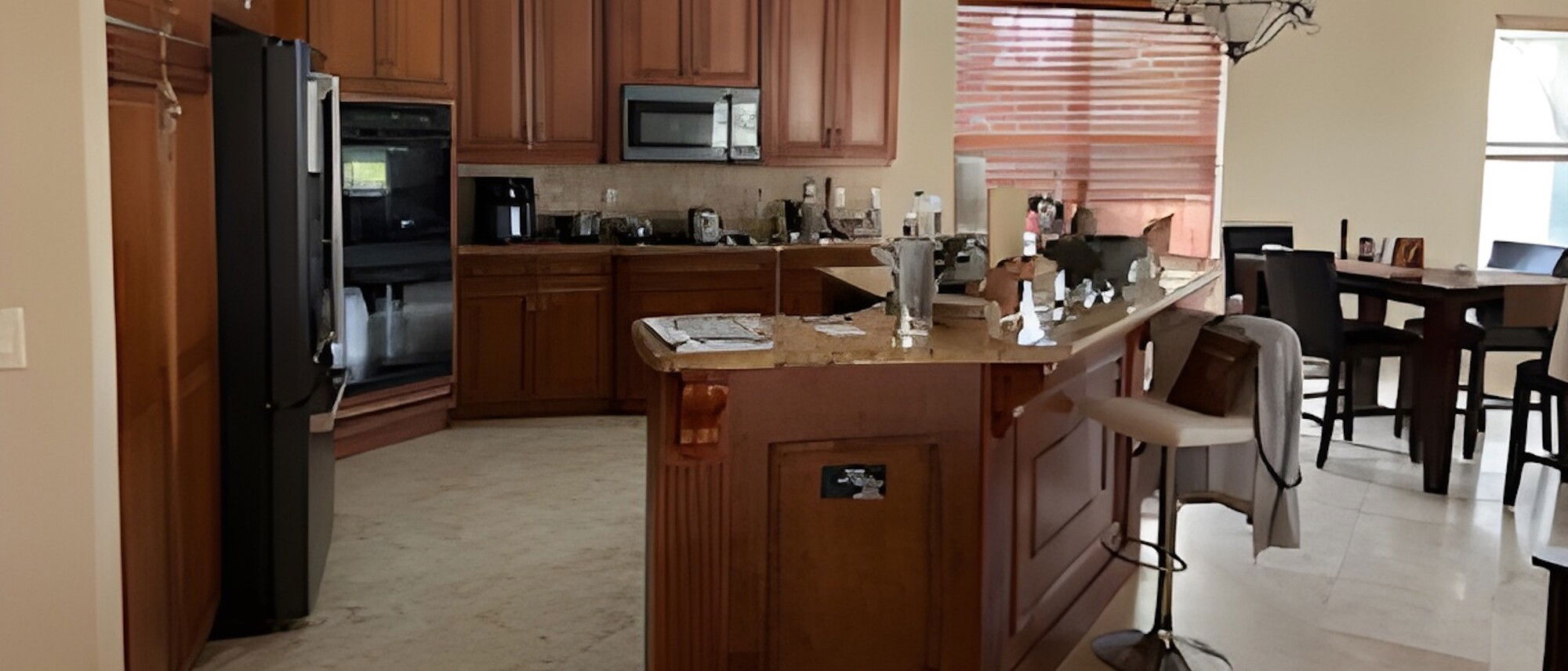 Fresh & Modern Living/Kitchen & Office Design- Before Photo