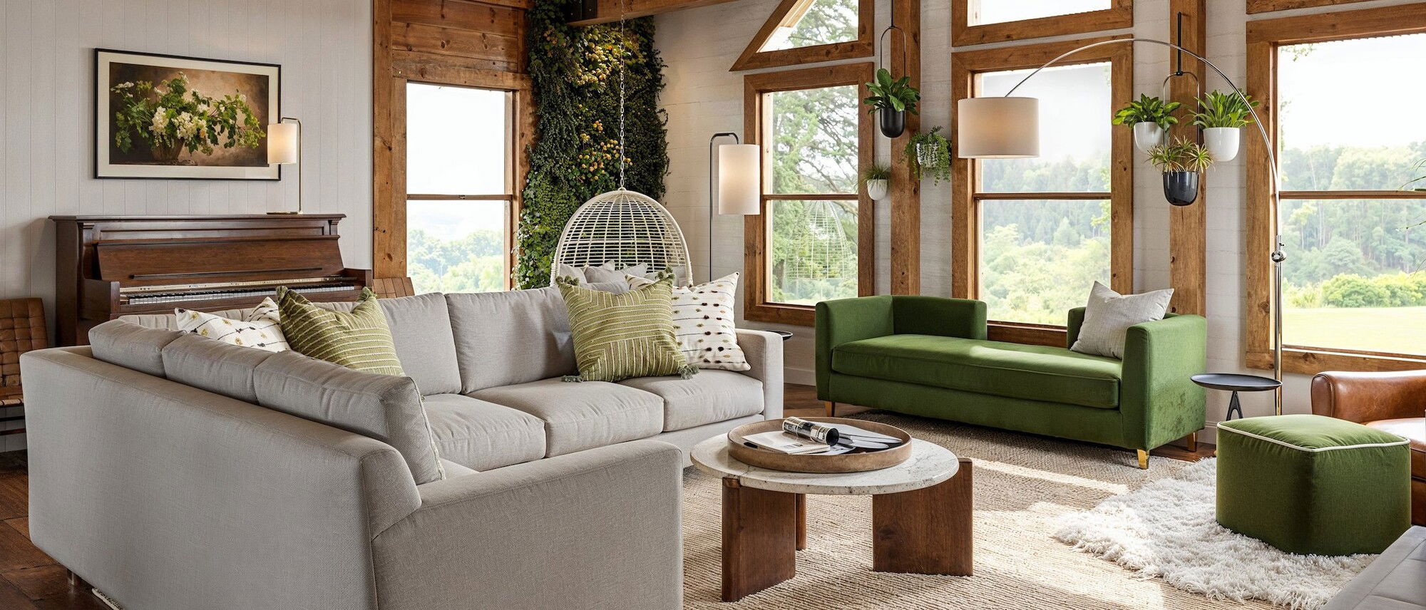 Modern Rustic Cabin Living Room Design 