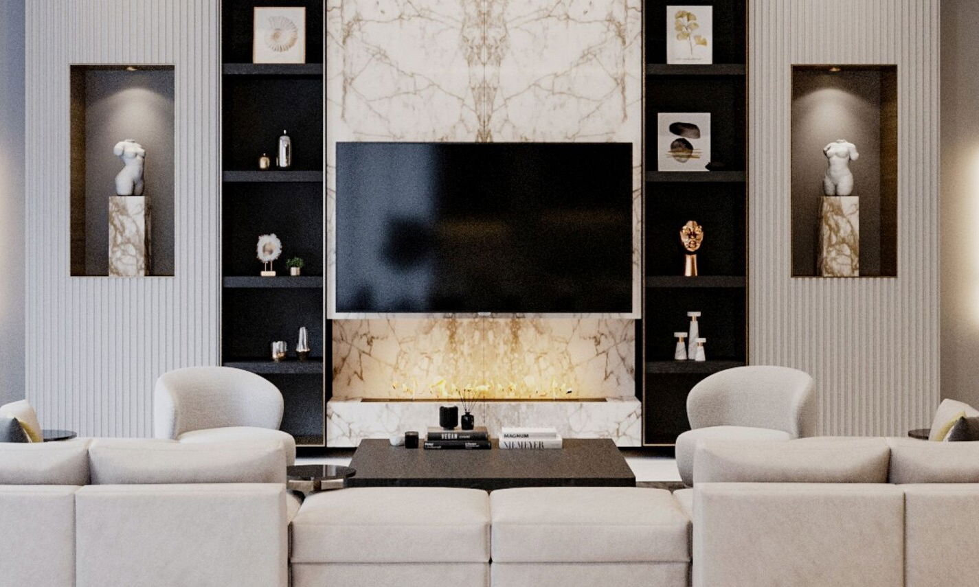 Diseño de interiores de nueva construcción de lujo por diseñadores de interiores en Sarasota, Florida