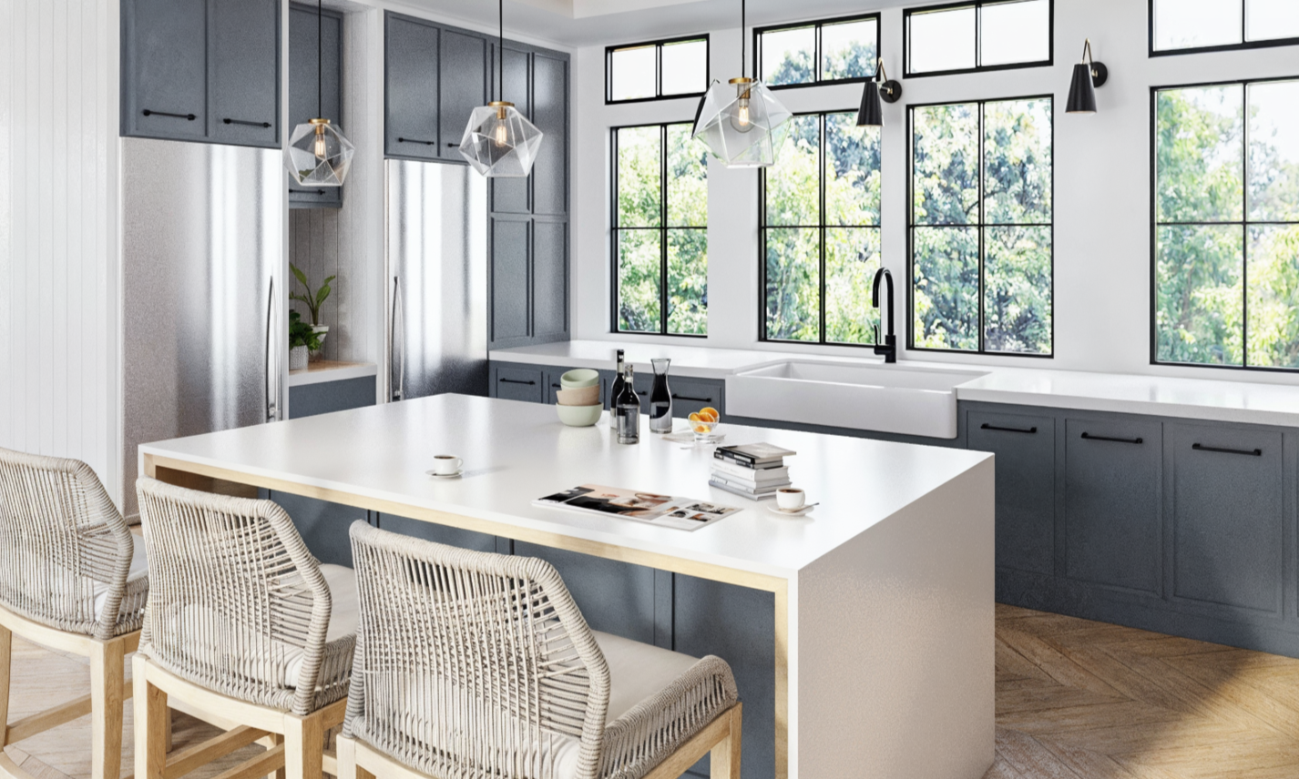 Blue & White Kitchen & Rustic Home Design by top New Orleans interior designers