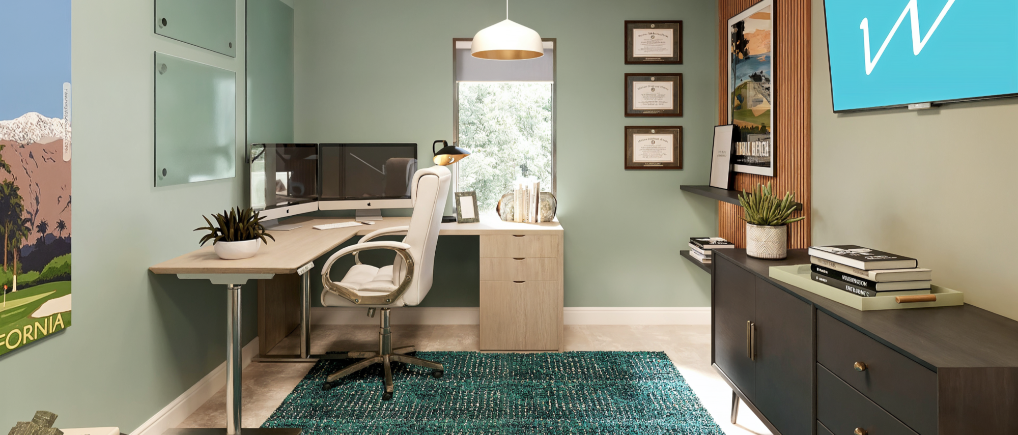 Masculine Business/Offices Renovation- After Rendering