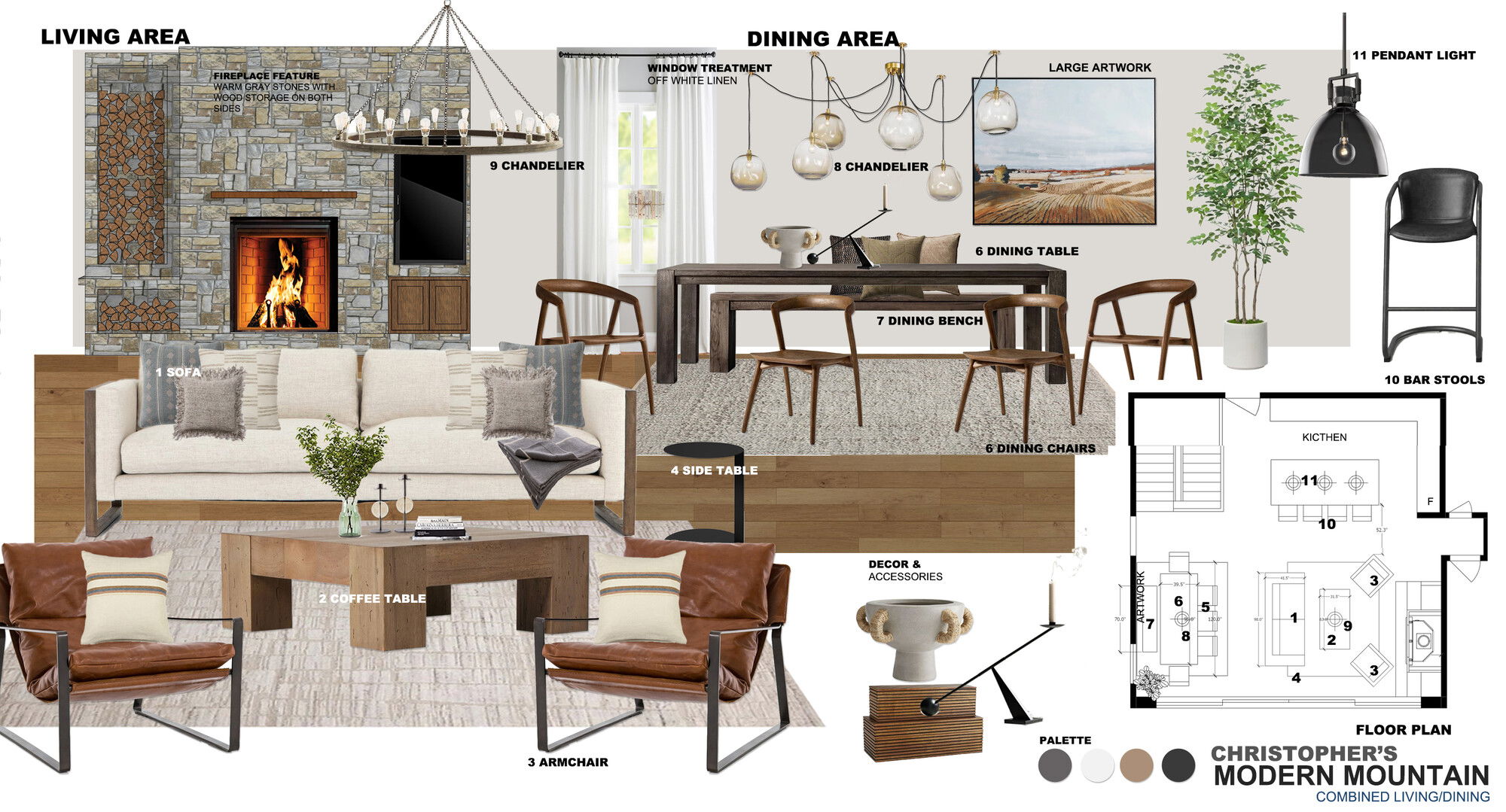 Online Designer Combined Living/Dining Interior Design Ideas