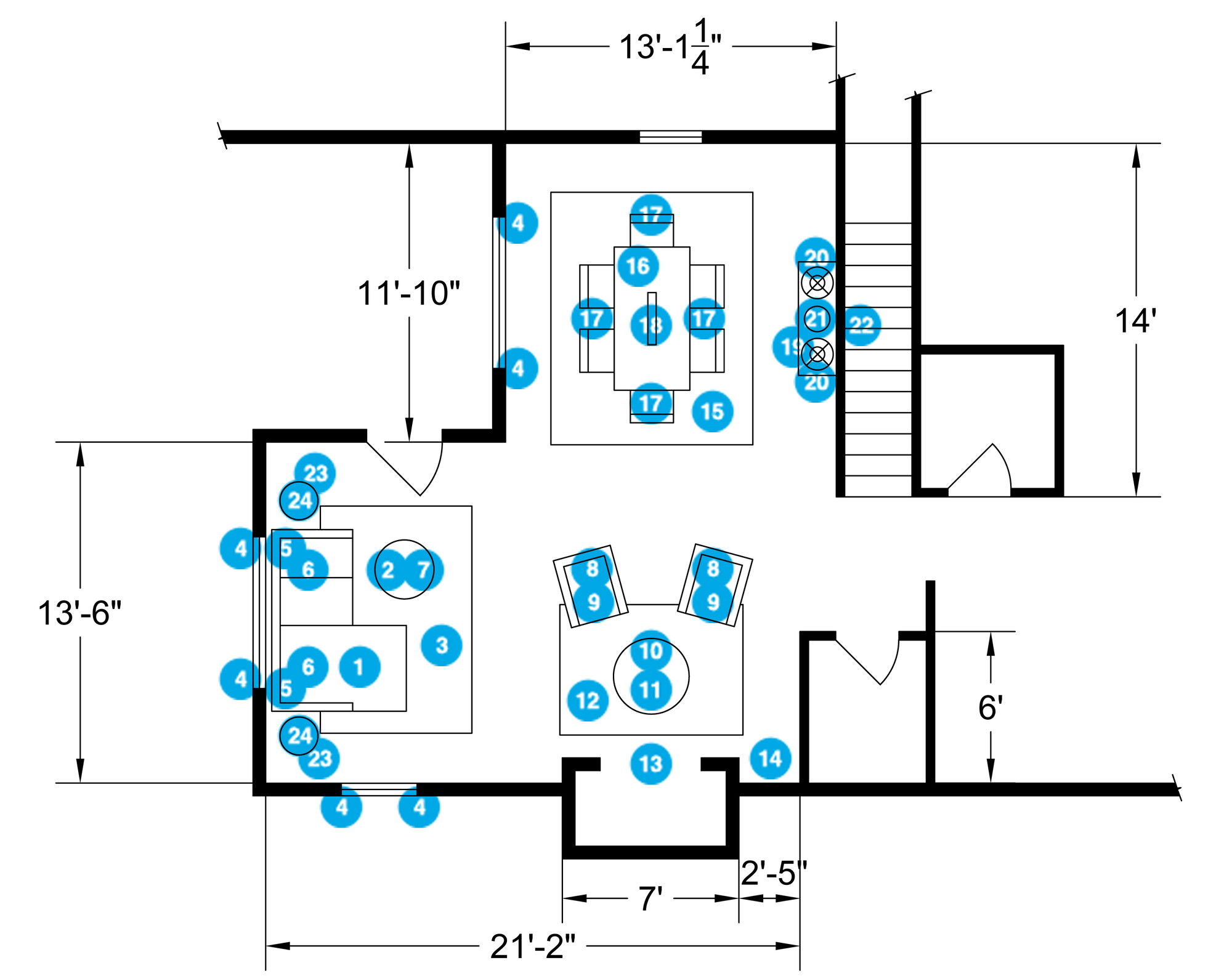 Online Designer Combined Living/Dining Floorplan