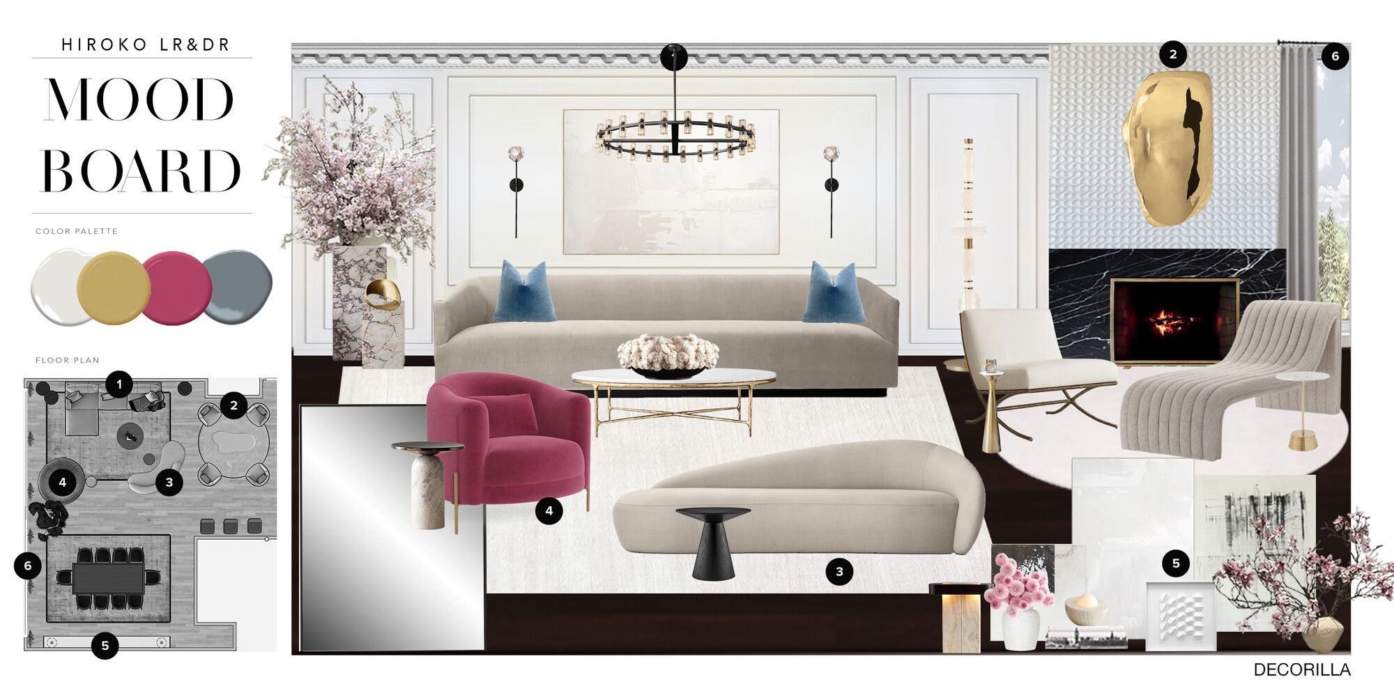 Online Designer Combined Living/Dining Interior Design Ideas