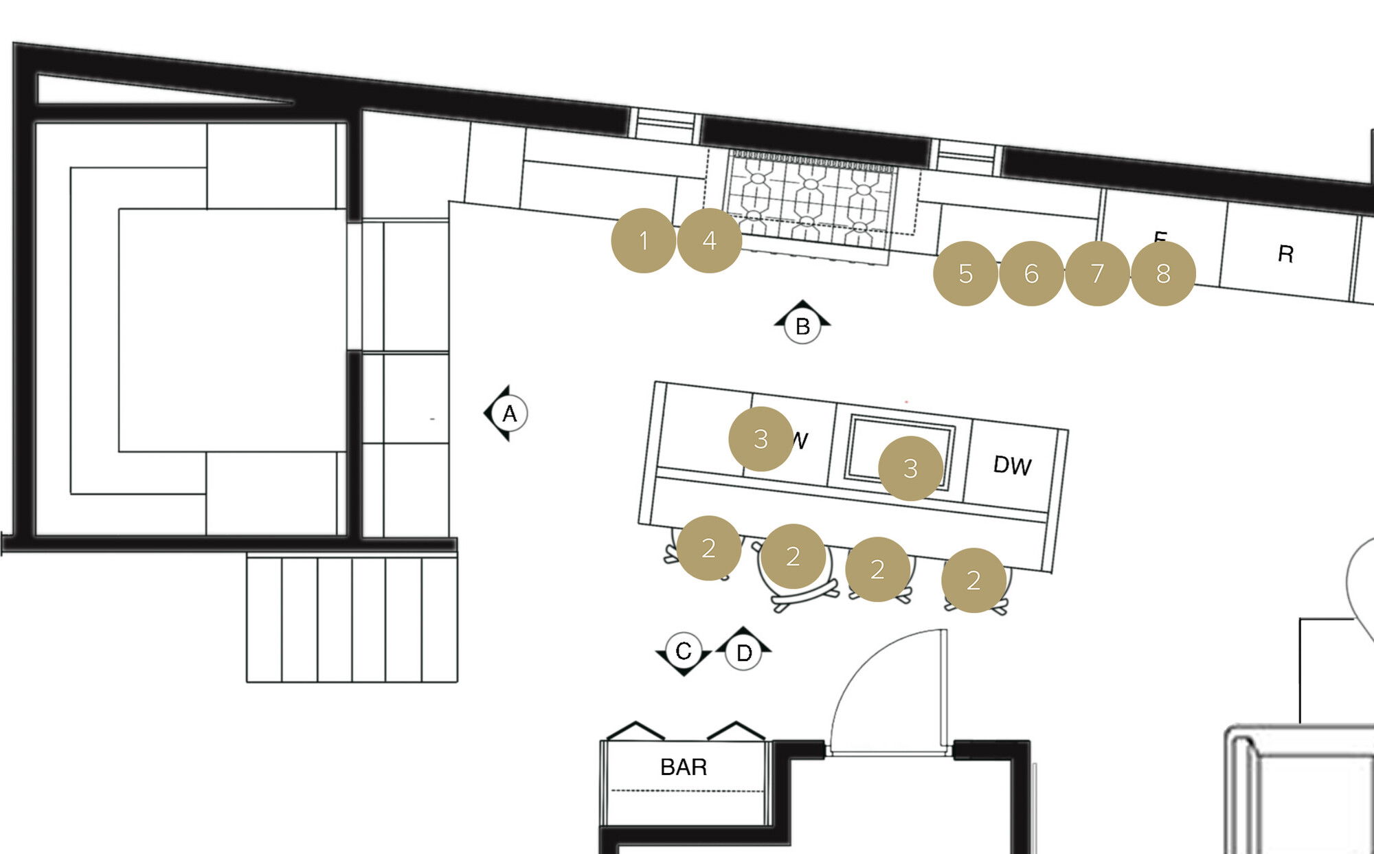 Online Designer Kitchen Floorplan