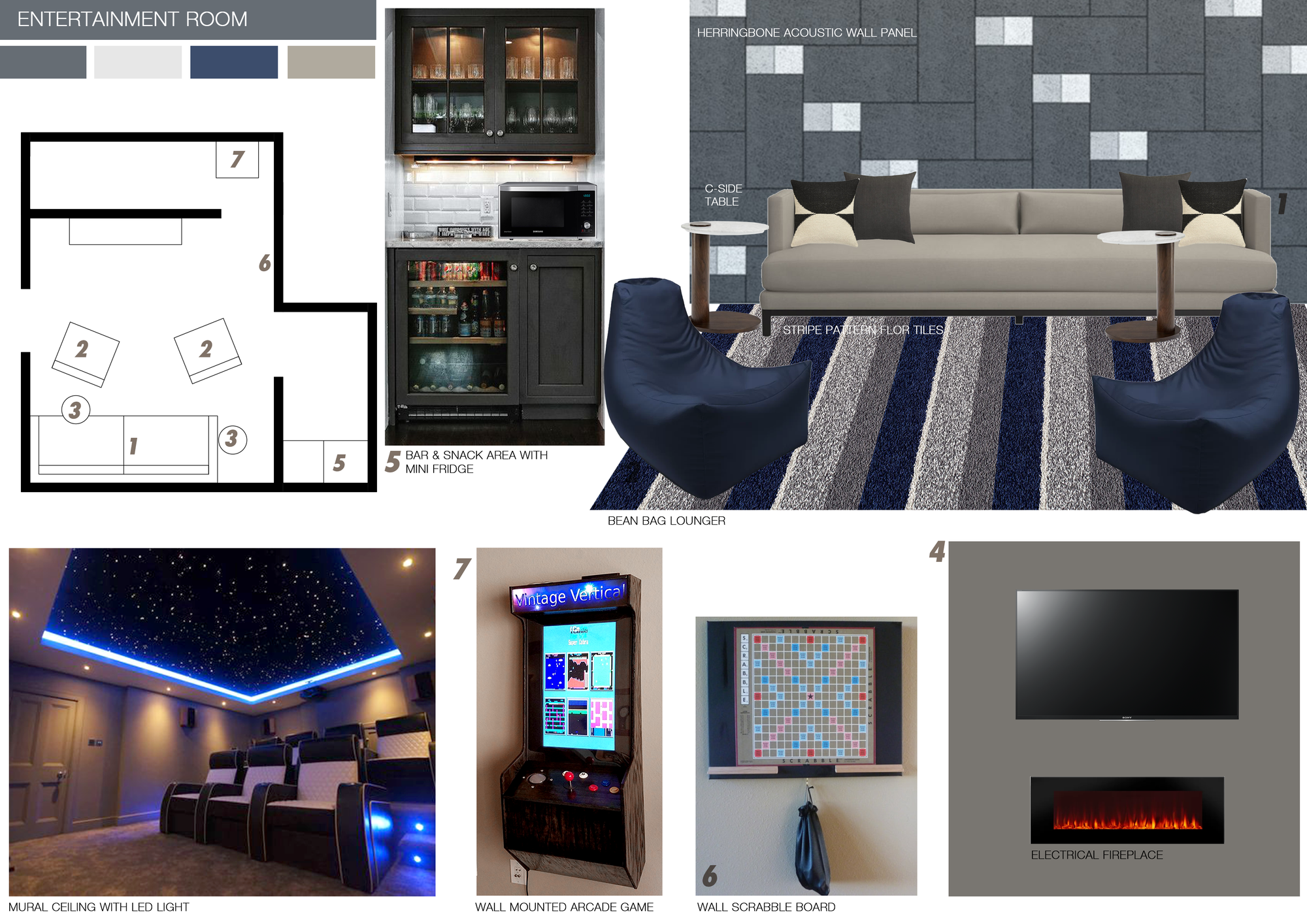 Ideas de diseño interior para sala de estar de diseñador en línea