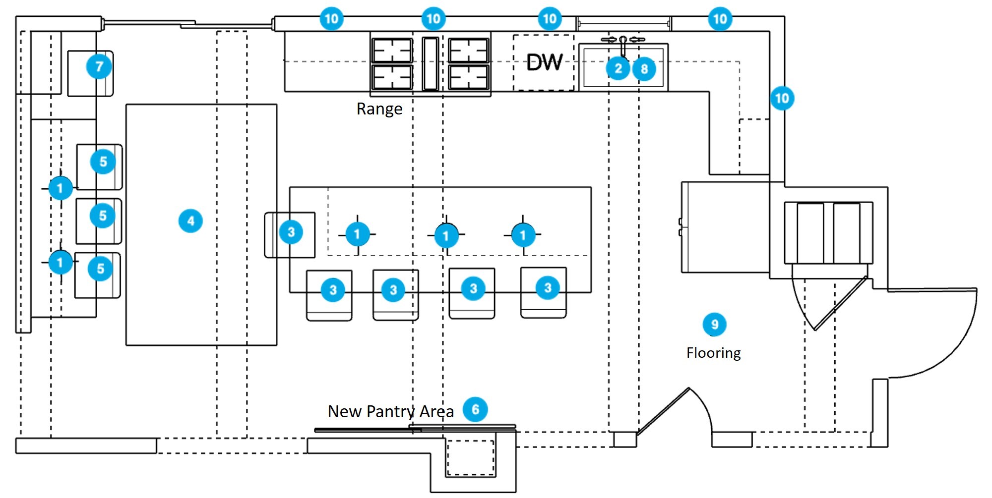 Online Designer Kitchen Floorplan