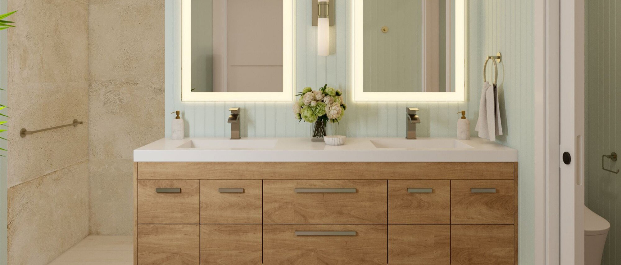 Modern Coastal Bathroom Retreat-Jane and Alek After Rendering