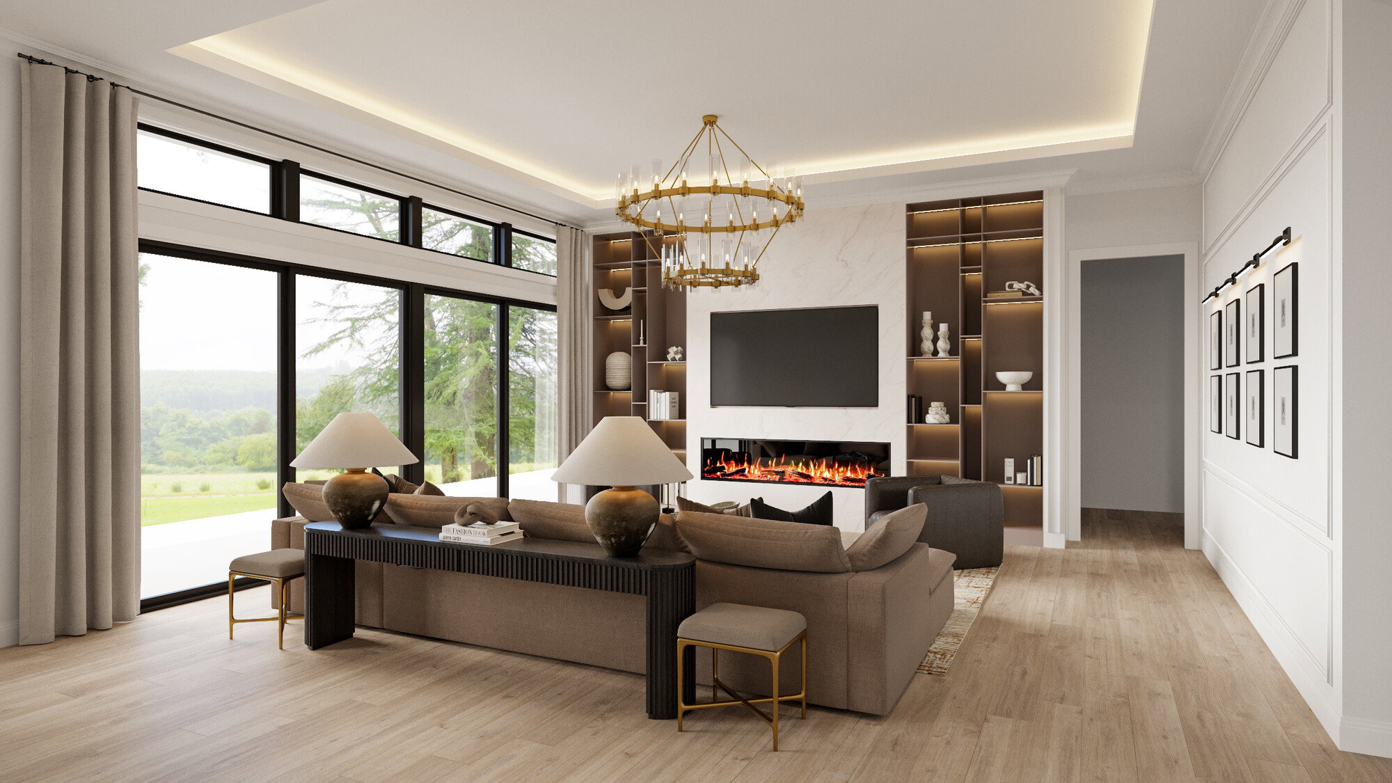 Sophisticated Glamorous Modern Home Design Rendering thumb