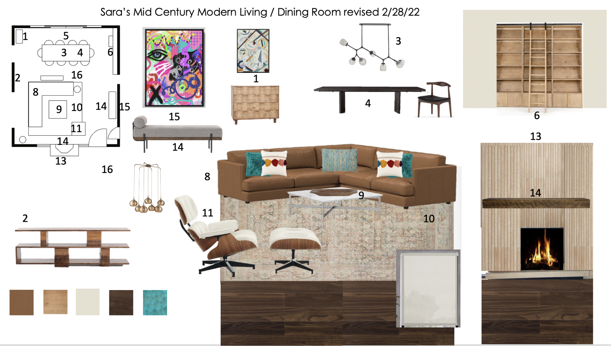 Ideas de Diseño de Interiores Combinadas de Sala-Comedor del Diseñador en Línea