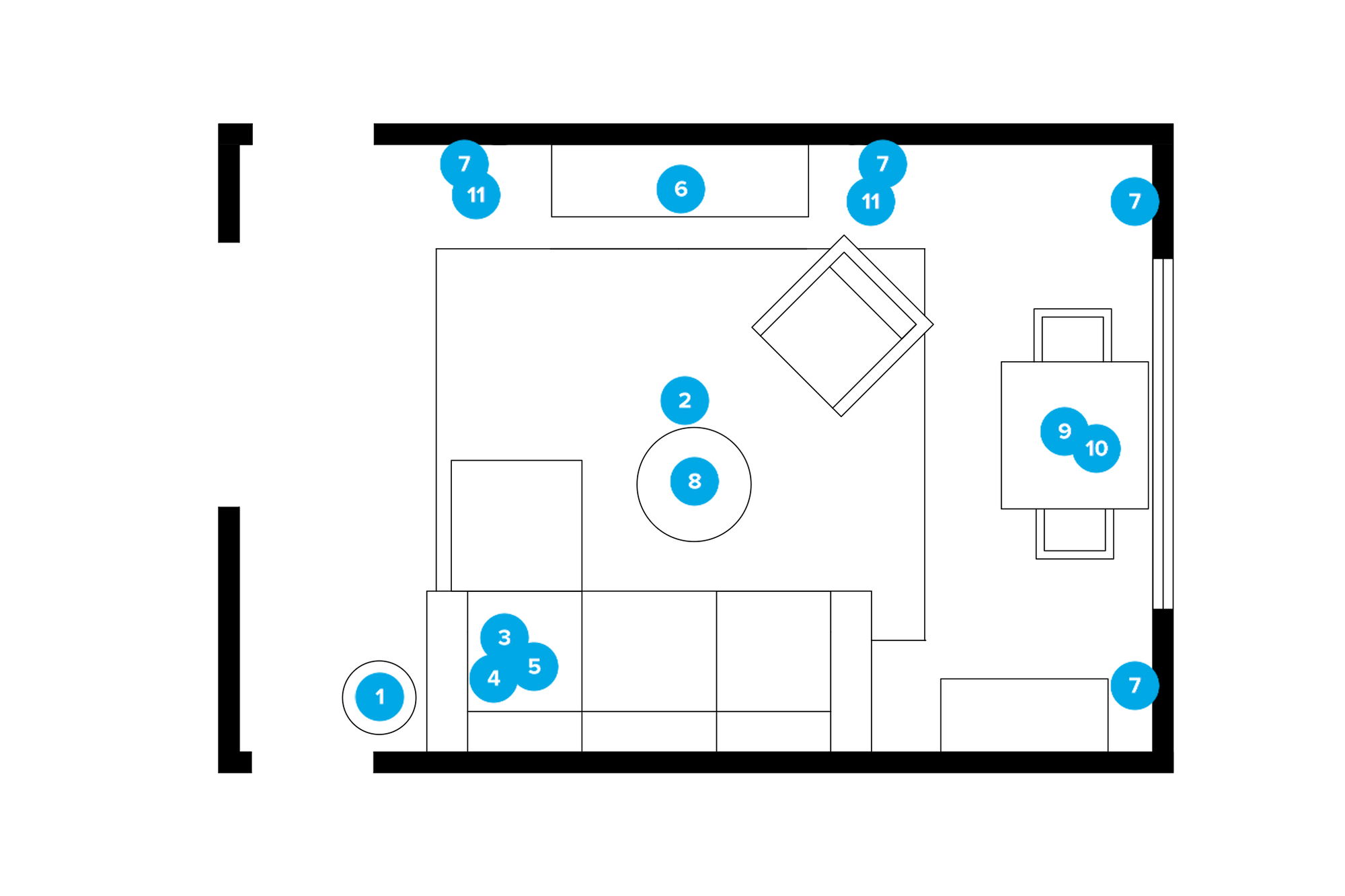 Online Designer Living Room Floorplan