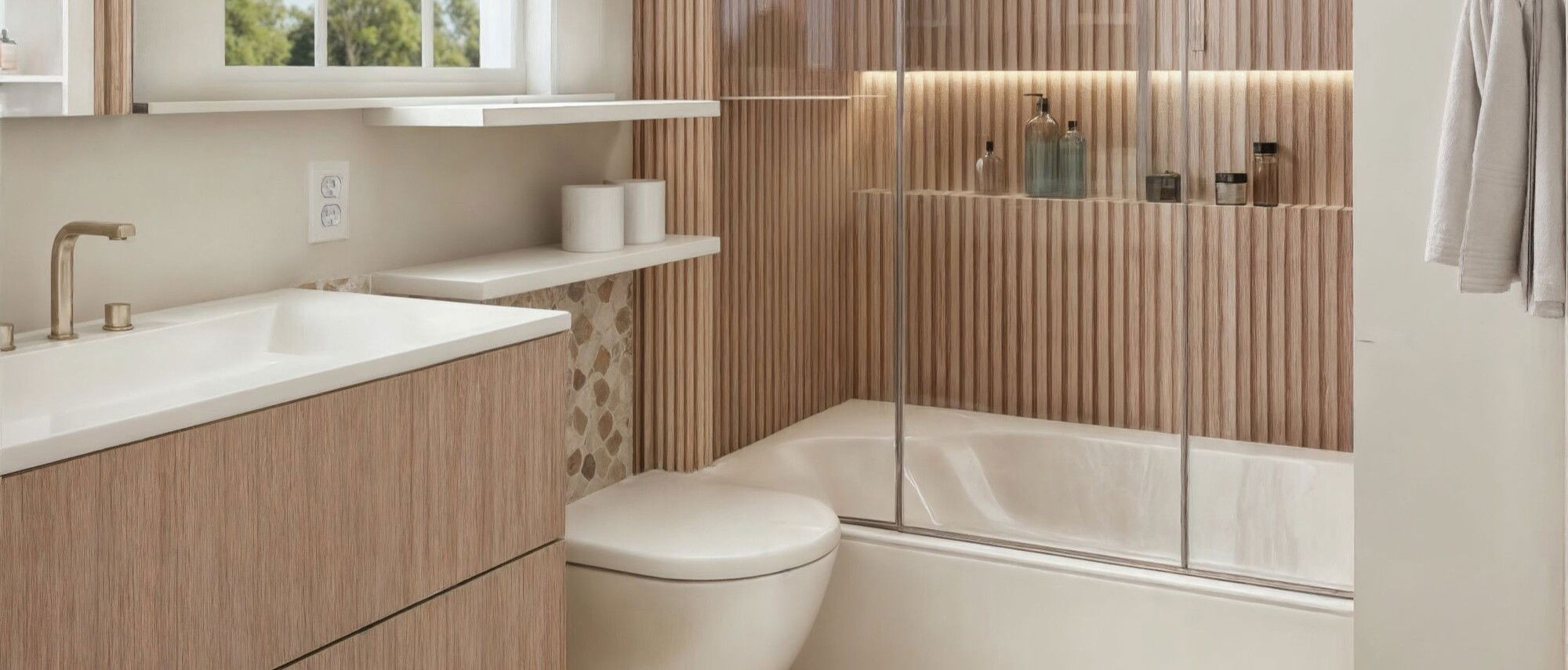 Elegant Modern Coastal Bathroom Renovation- After Rendering