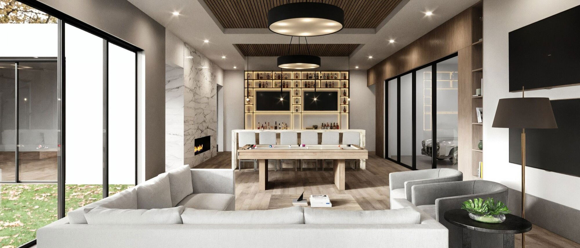 Contemporary Home and Bar Design by affordable Miami interior designers