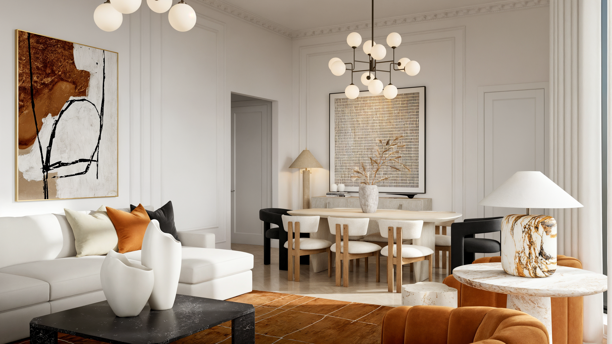 Online Designer Combined Living/Dining 3D Model 3