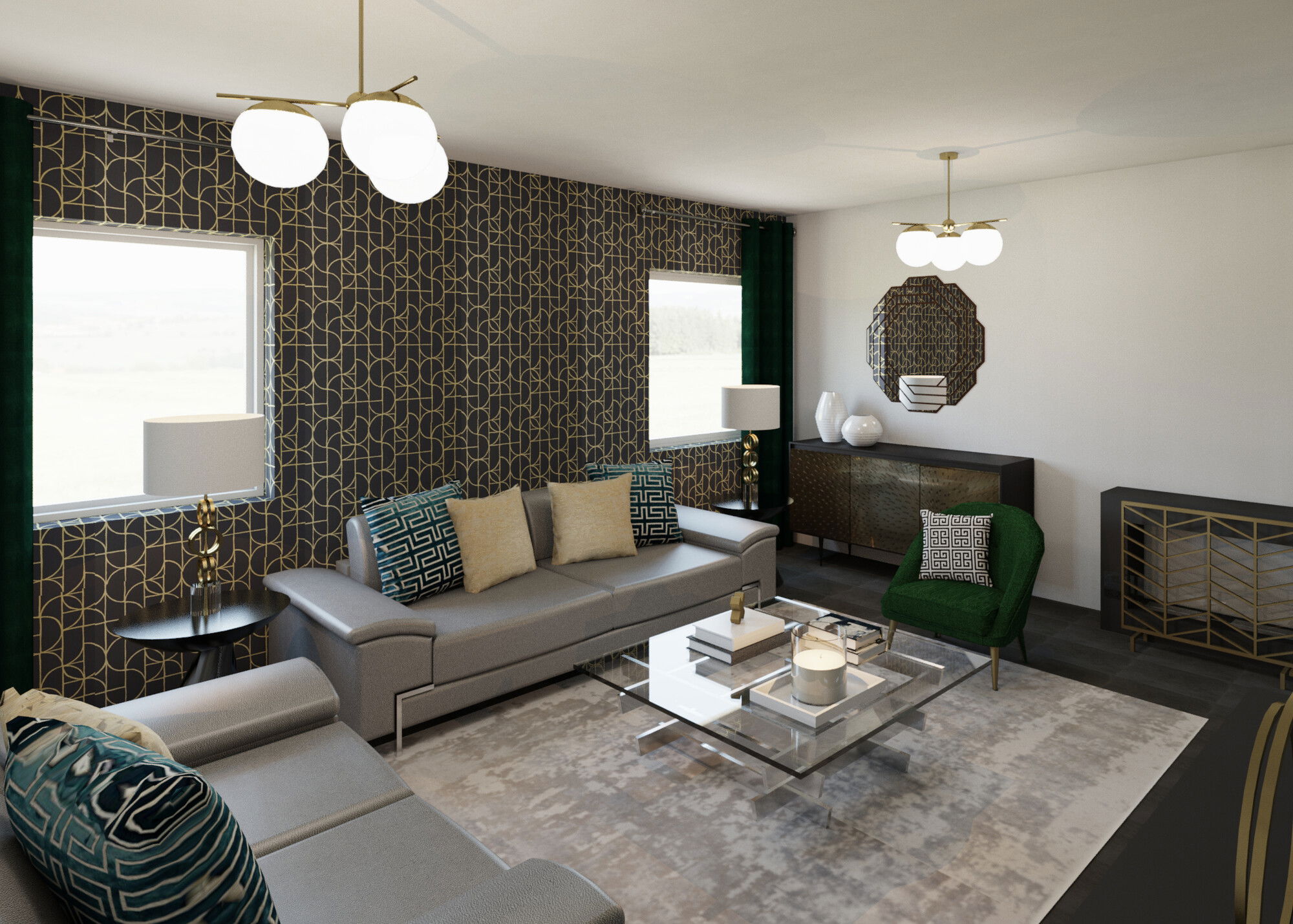 Online Designer Living Room 3D Model 3